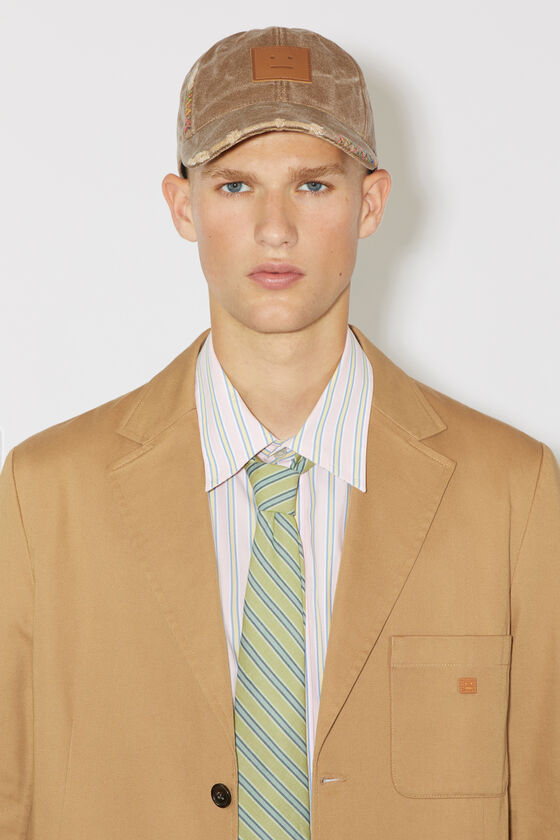 Acne Studios - Leather Face patch cap - Toffee brown
