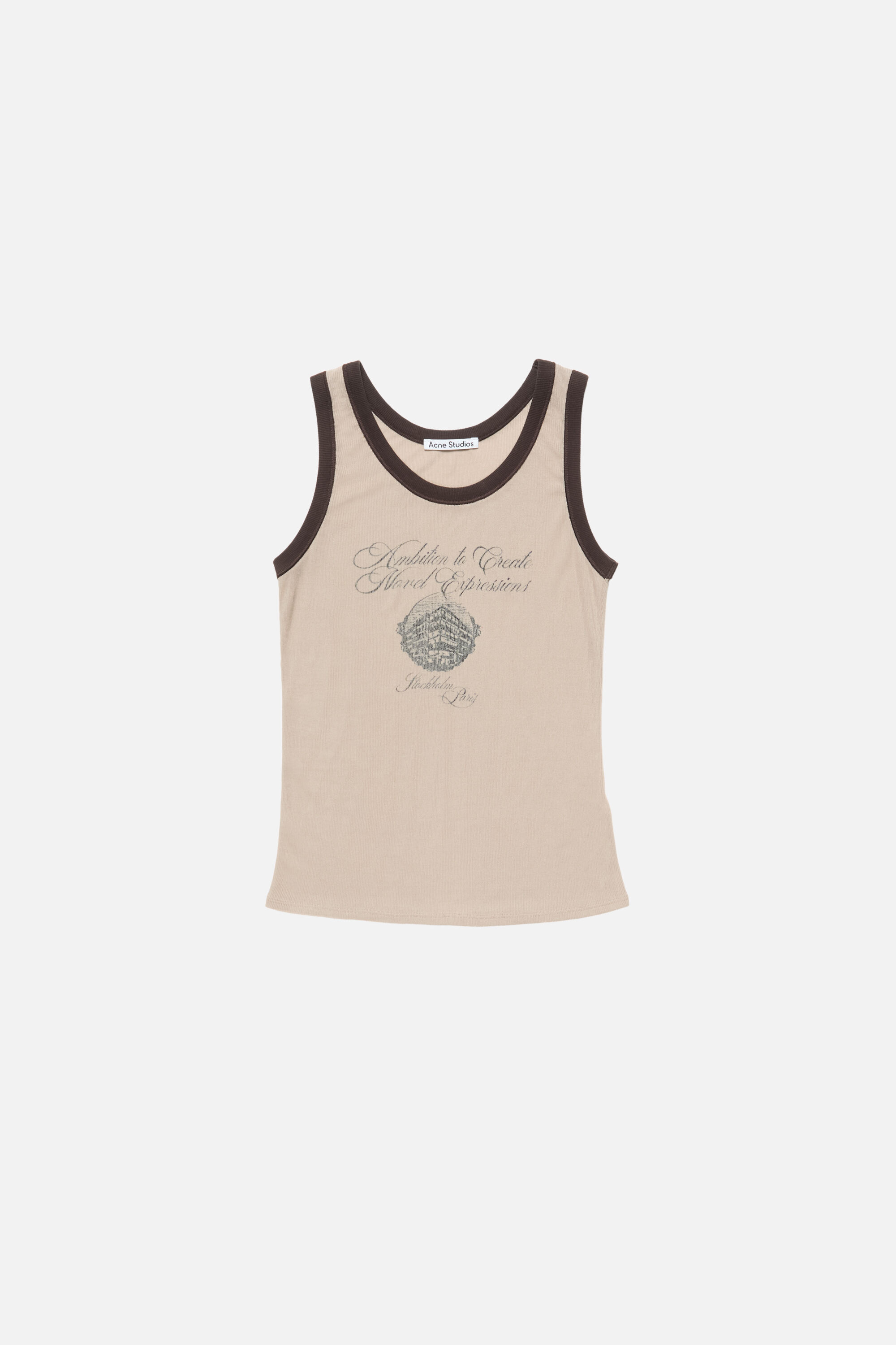 Acne Studios - Ribbed tank top - Beige/black