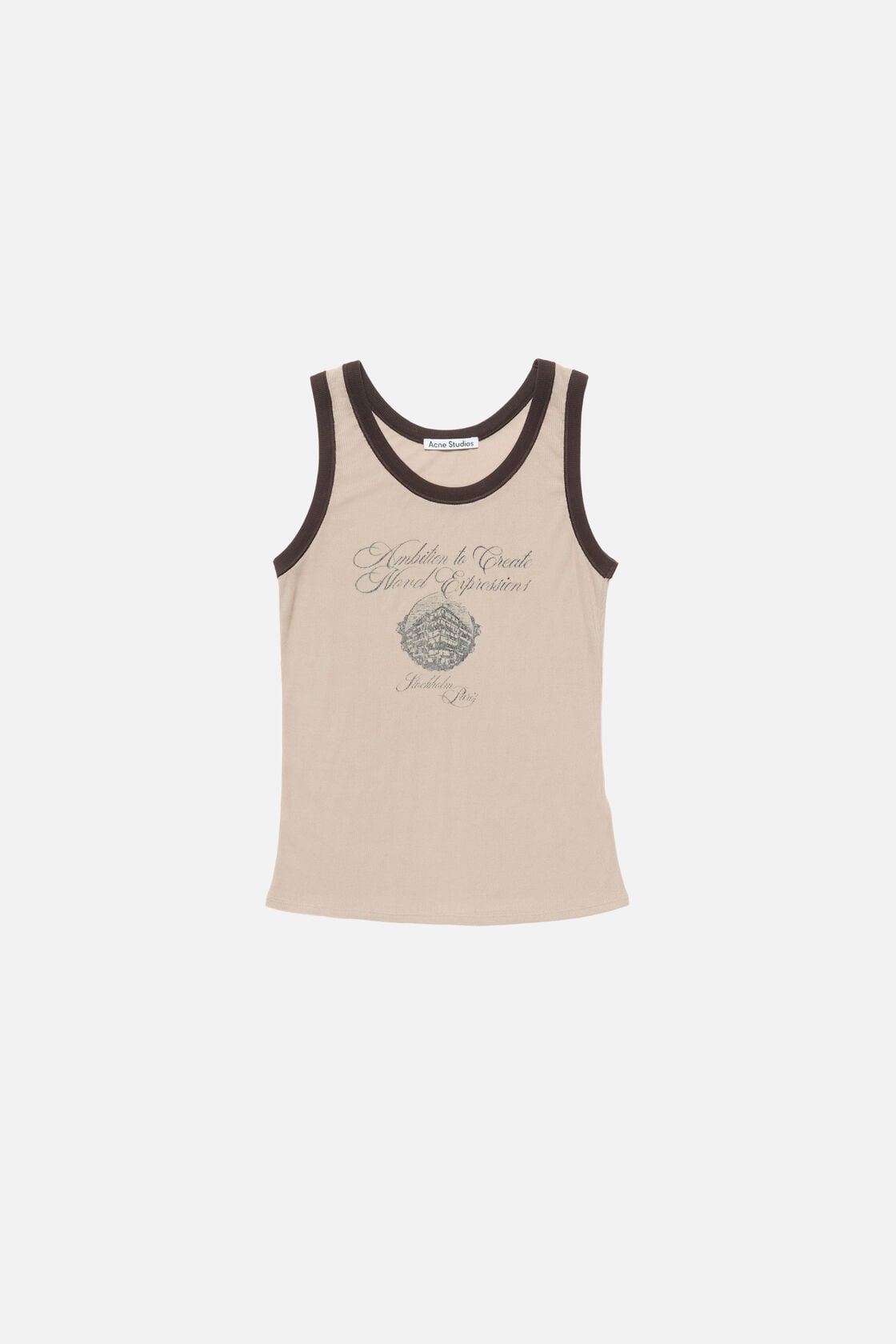 Ribbed tank top, Beige/black, 2000x