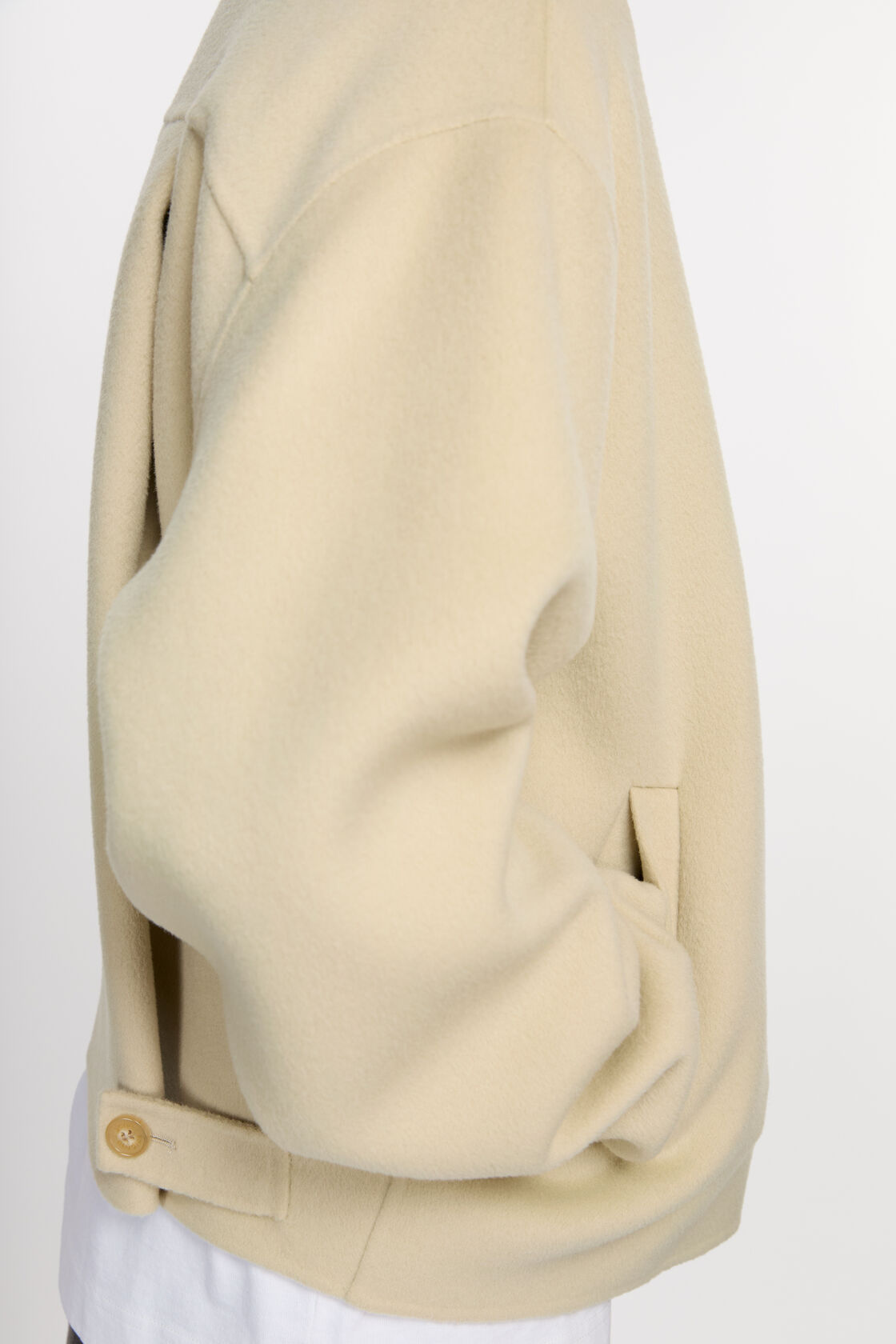 Wool zipper jacket, Oat beige, 2000x