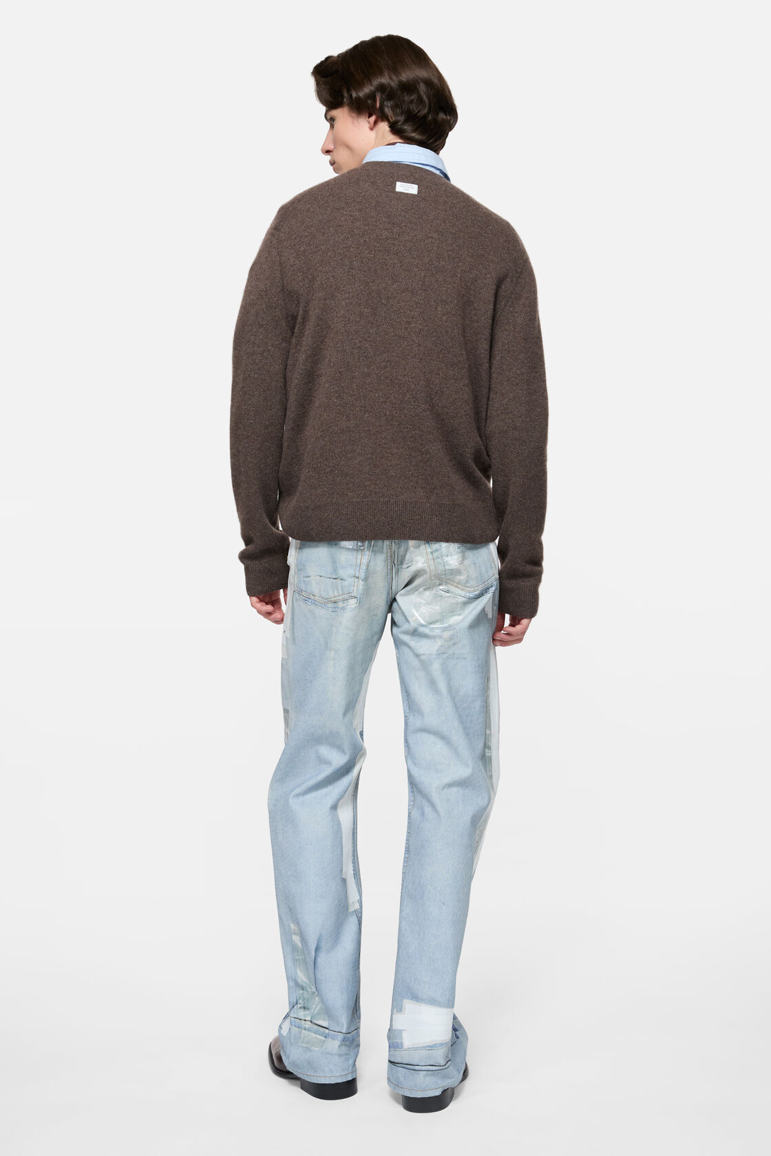 Cashmere sweater with logo, Walnut brown, 2000x