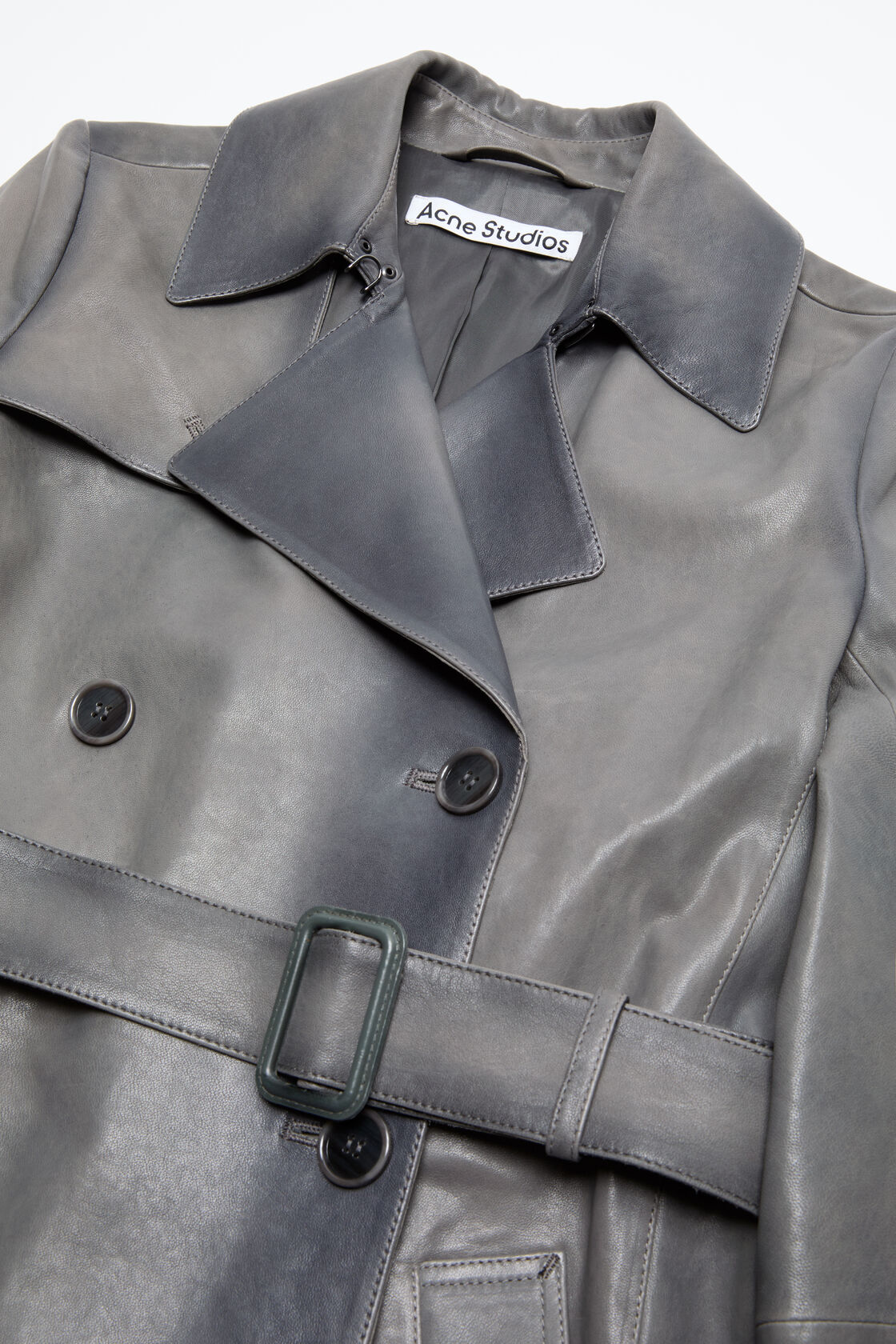 Leather trenchcoat, Anthracite grey, 2000x