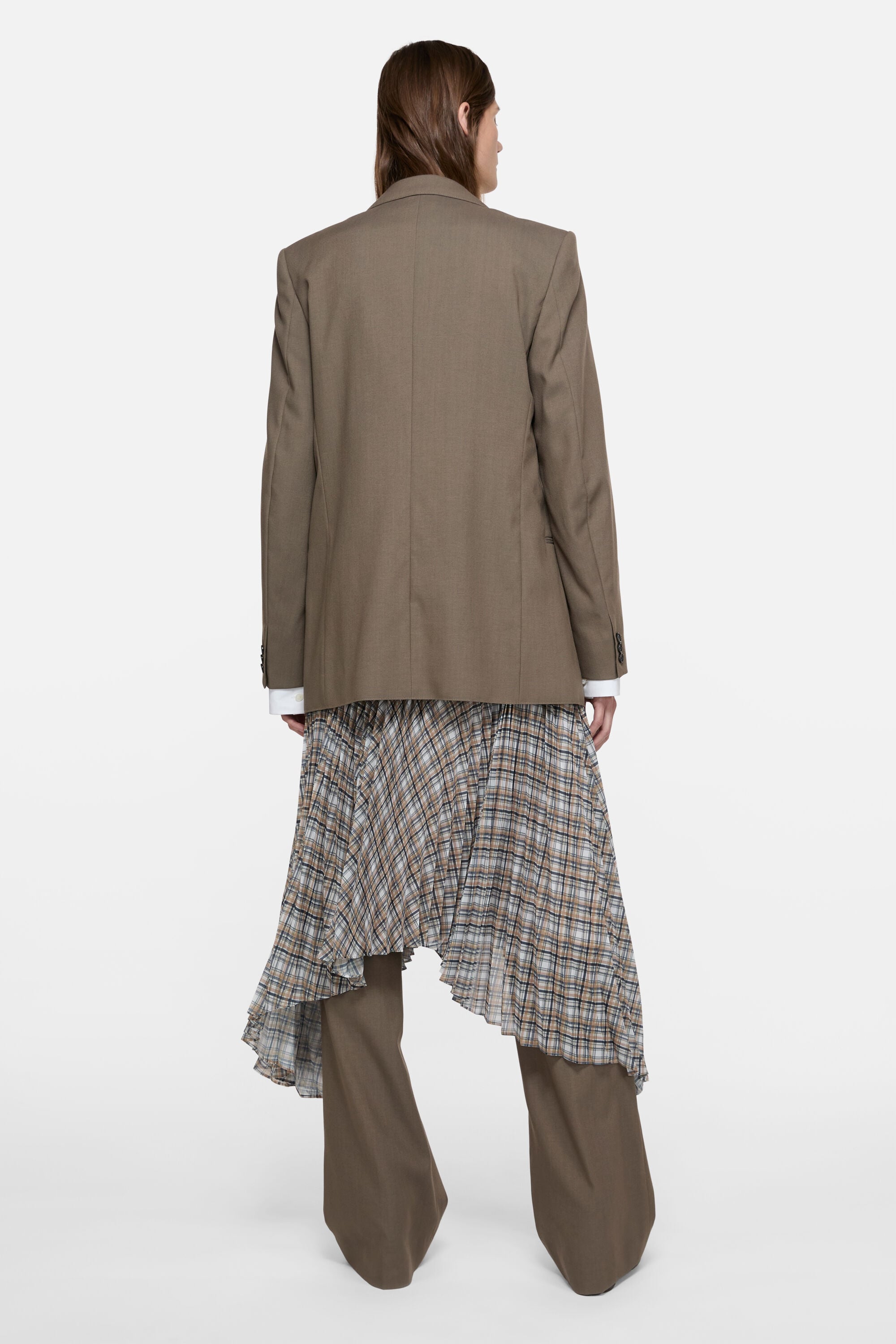 Acne Studios - プリーツチェックスカート - グレー