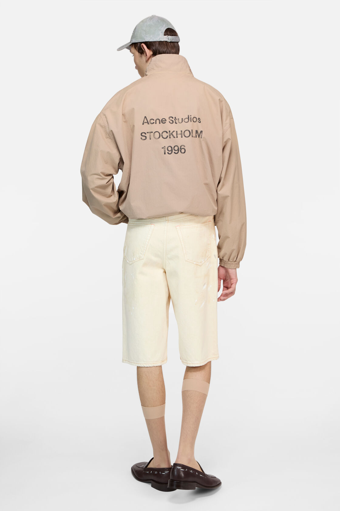 Distressed denim shorts, White, 2000x