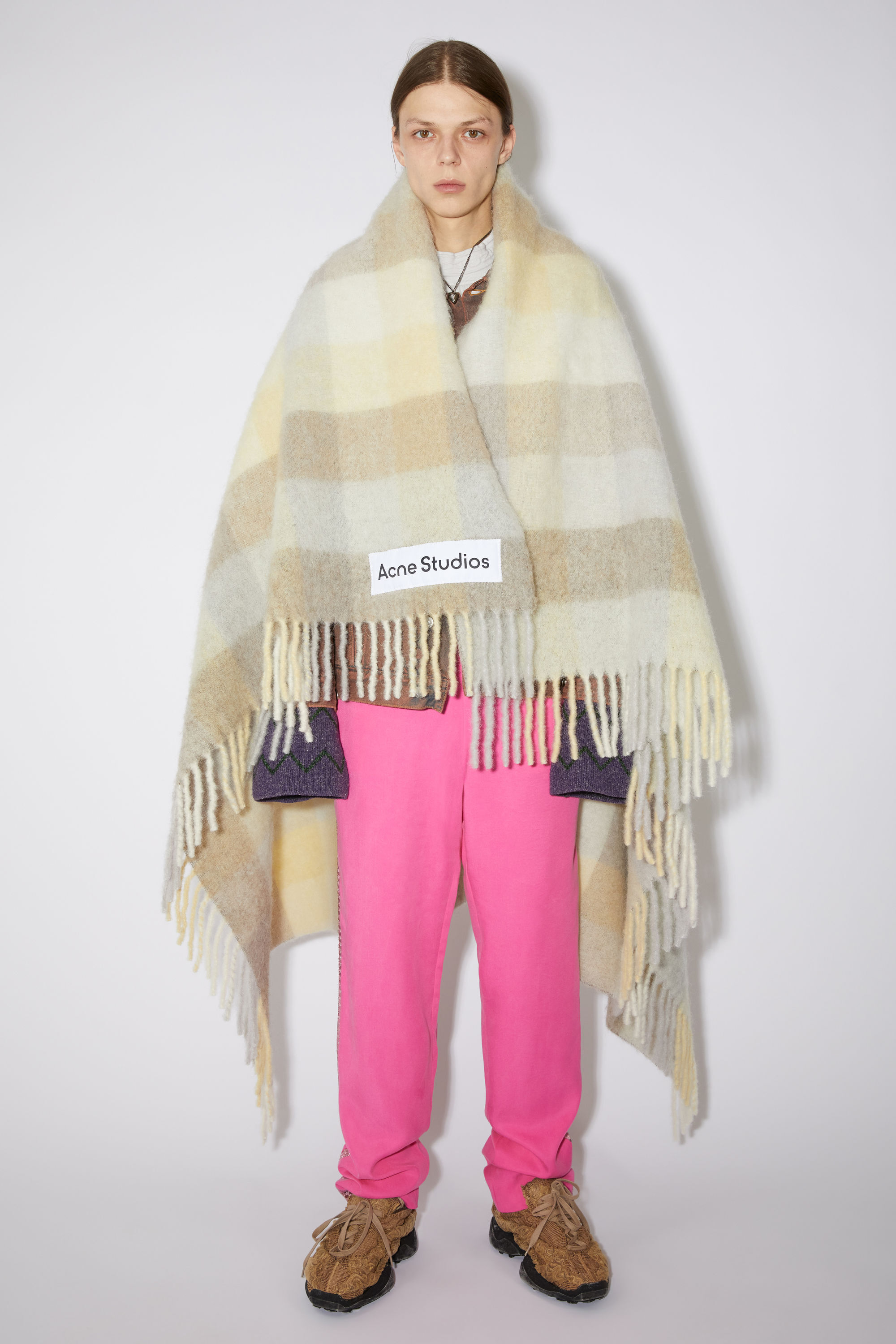 Acne Studios - チェック柄アルパカブレンドブランケットスカーフ Acne Studios - チェック柄アルパカブレンドブランケットスカーフ