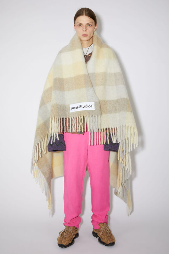 Acne Studios - チェック柄アルパカブレンドブランケットスカーフ 