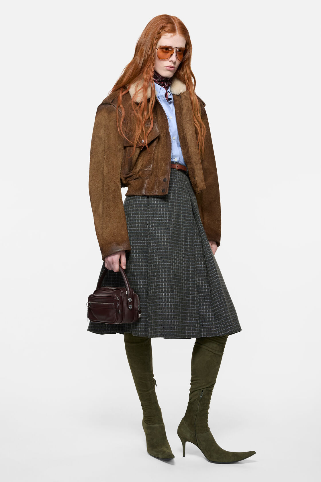 Suede bomber jacket, Camel brown, 2000x
