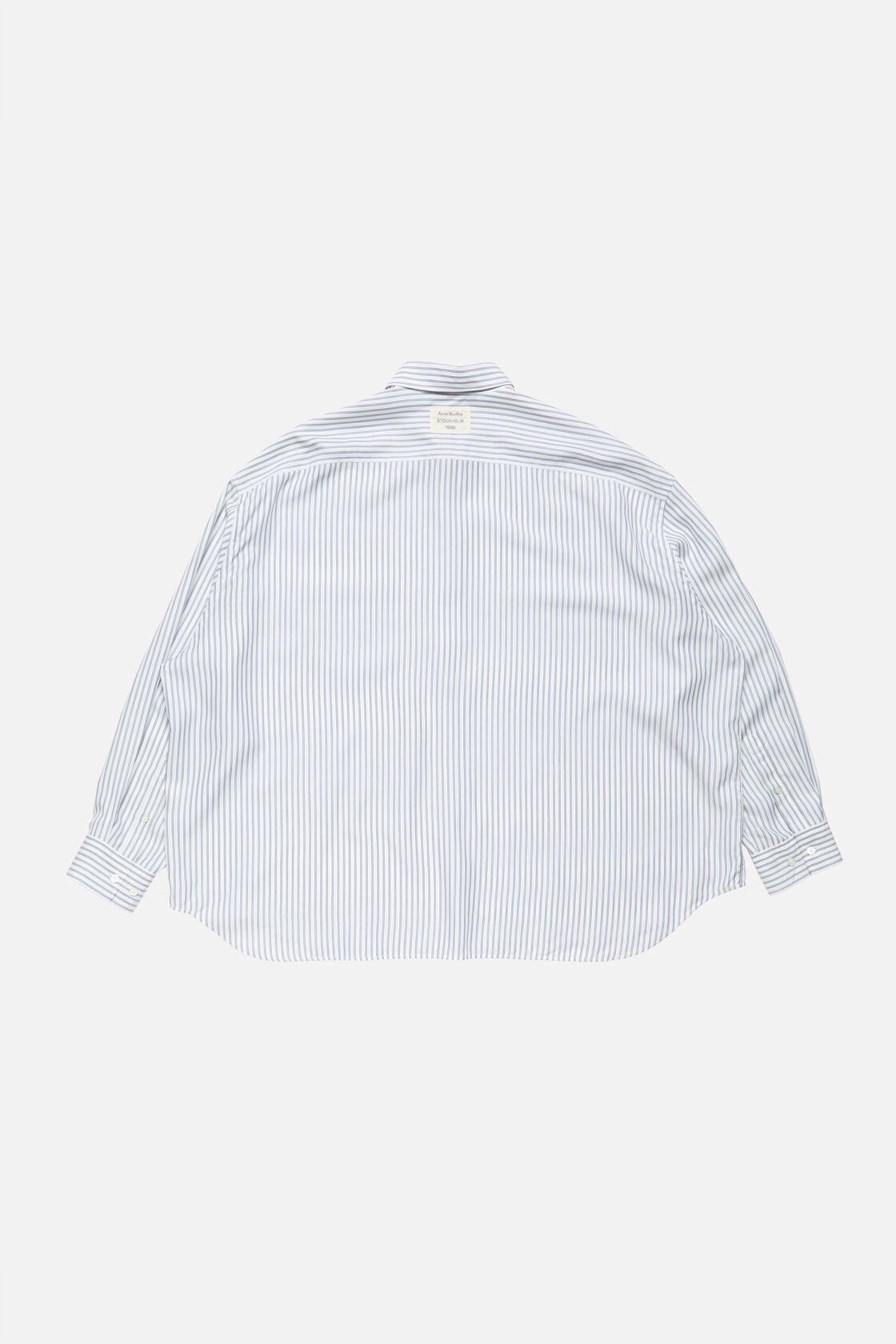 Striped button-up shirt, White/navy, 2000x