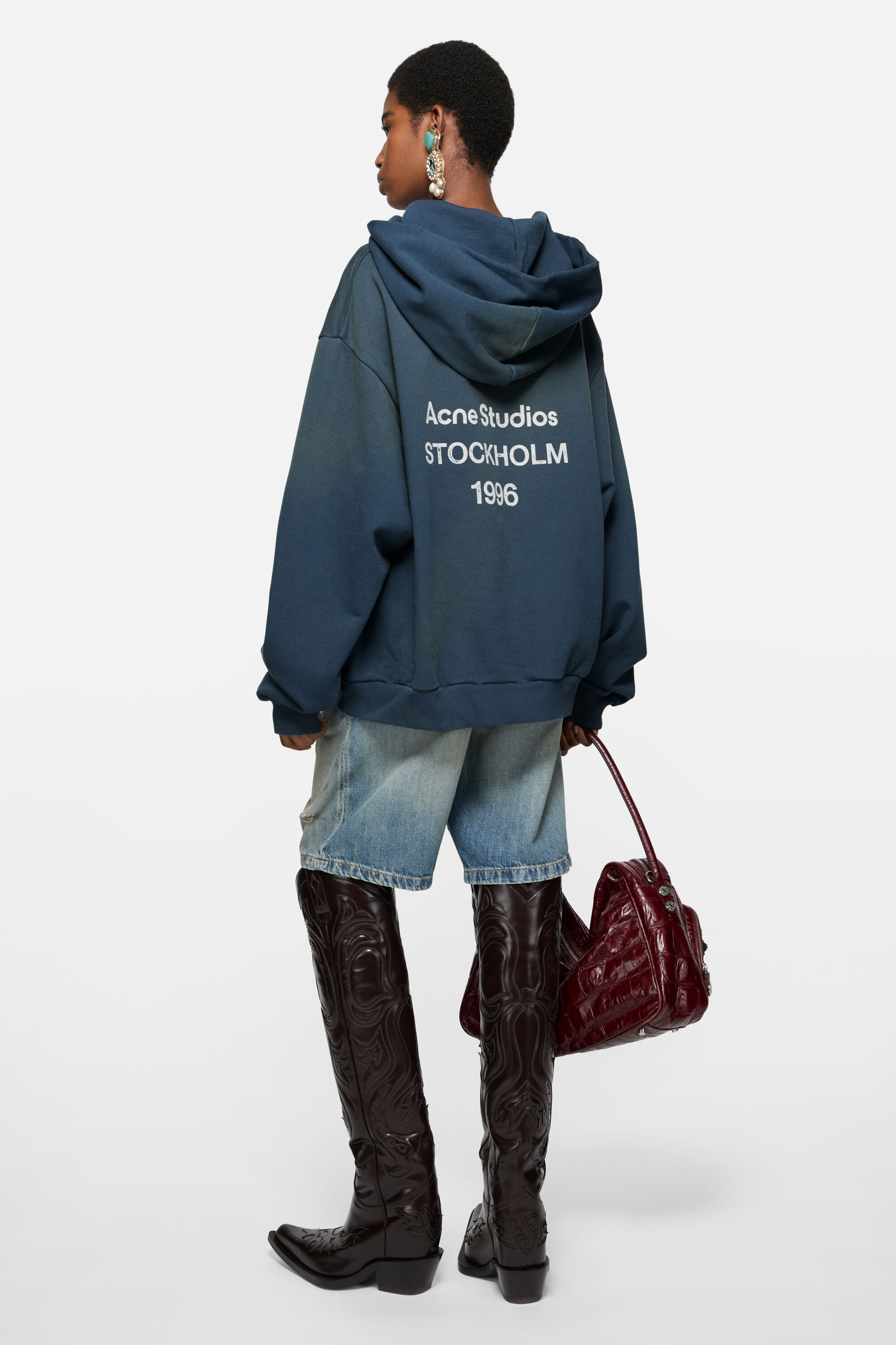 Acne Studios - Logo hooded sweater - Deep blue