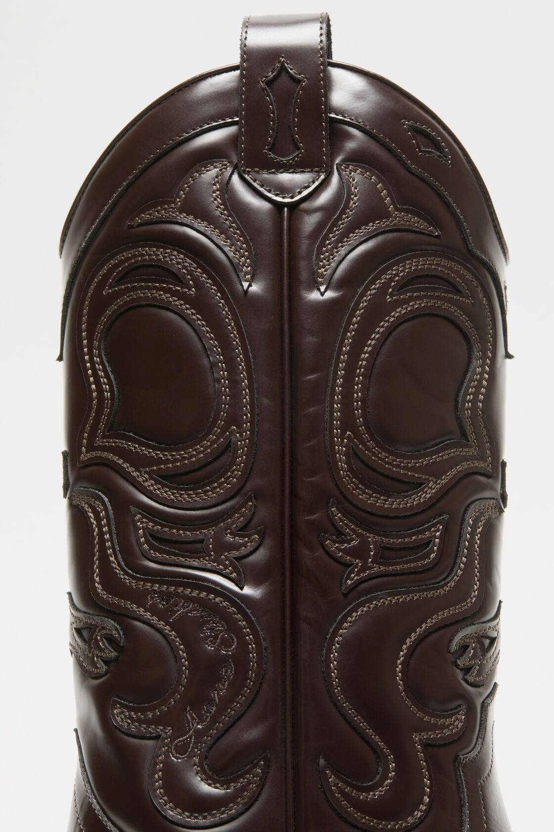 Pointy leather cowboy boot, Brown, 2000x