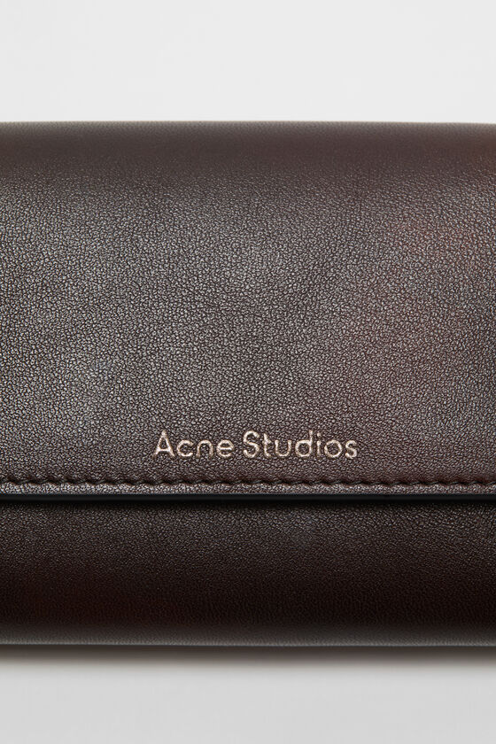 Acne Studios Trifold leather wallet Dark brown