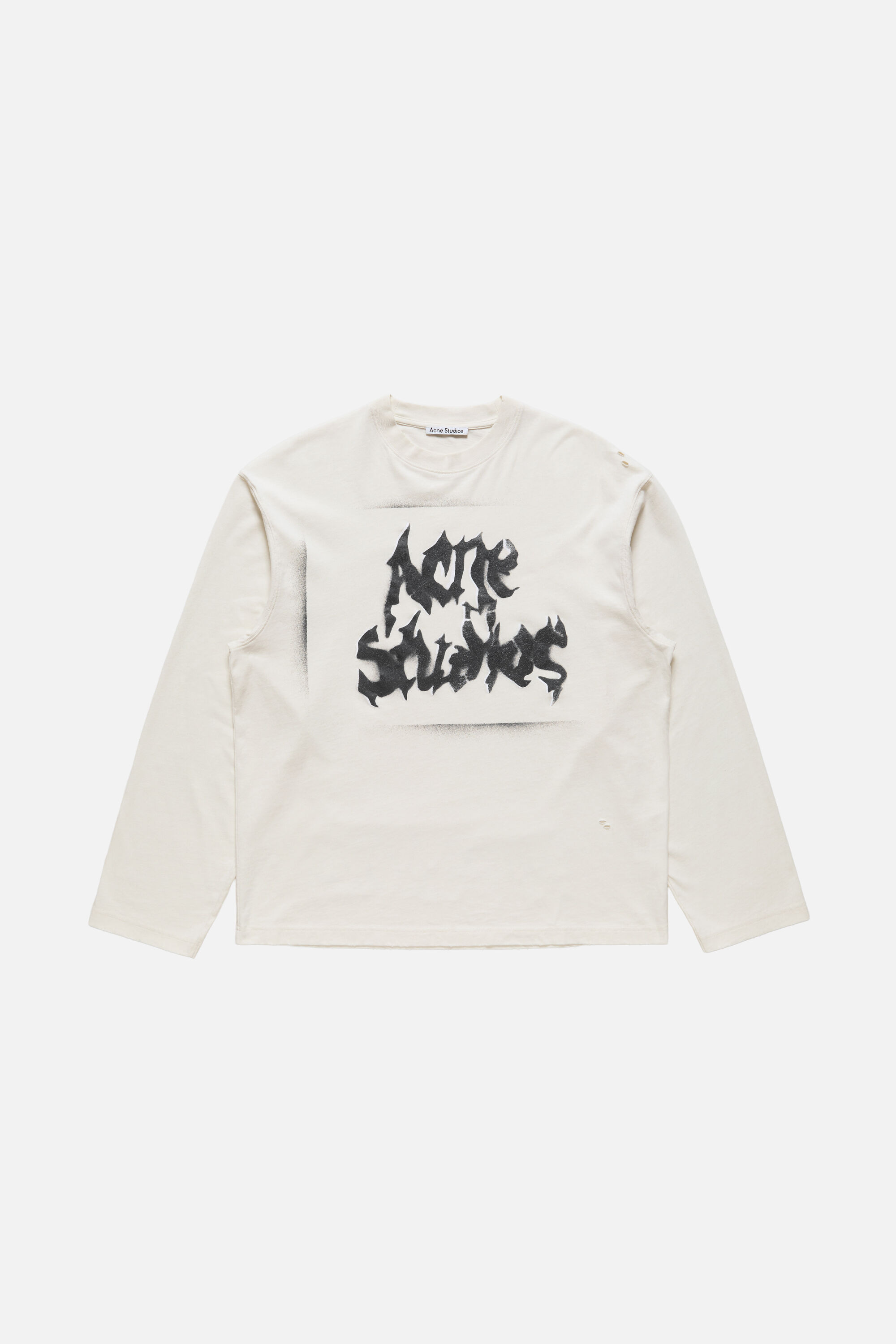 【即日発送】acne studios ポロシャツ 長袖 オフホワイト Logo cotton jersey polo shirt in grey - Acne Studios | Mytheresa