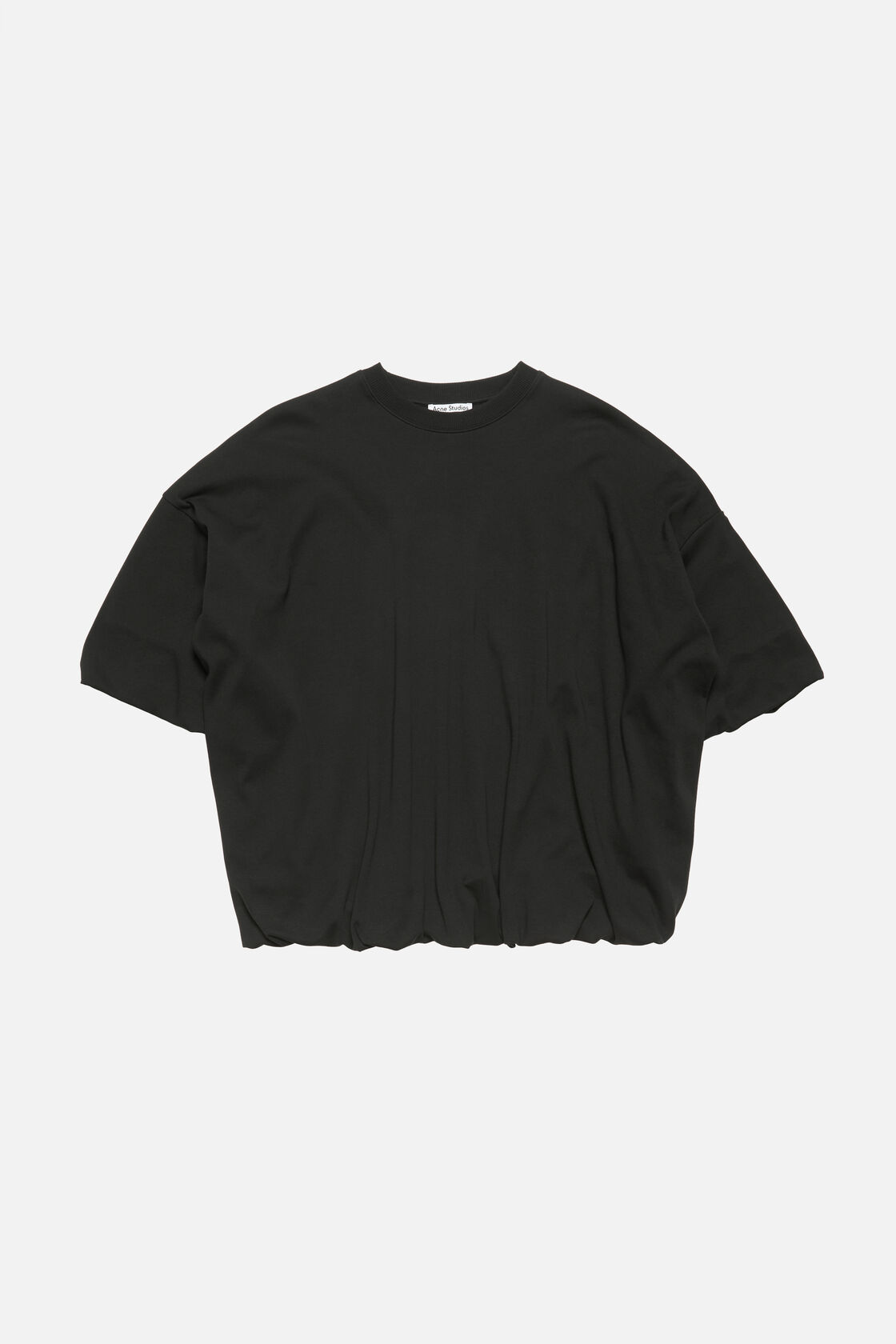 Gathered logo t-shirt, Black, 2000x
