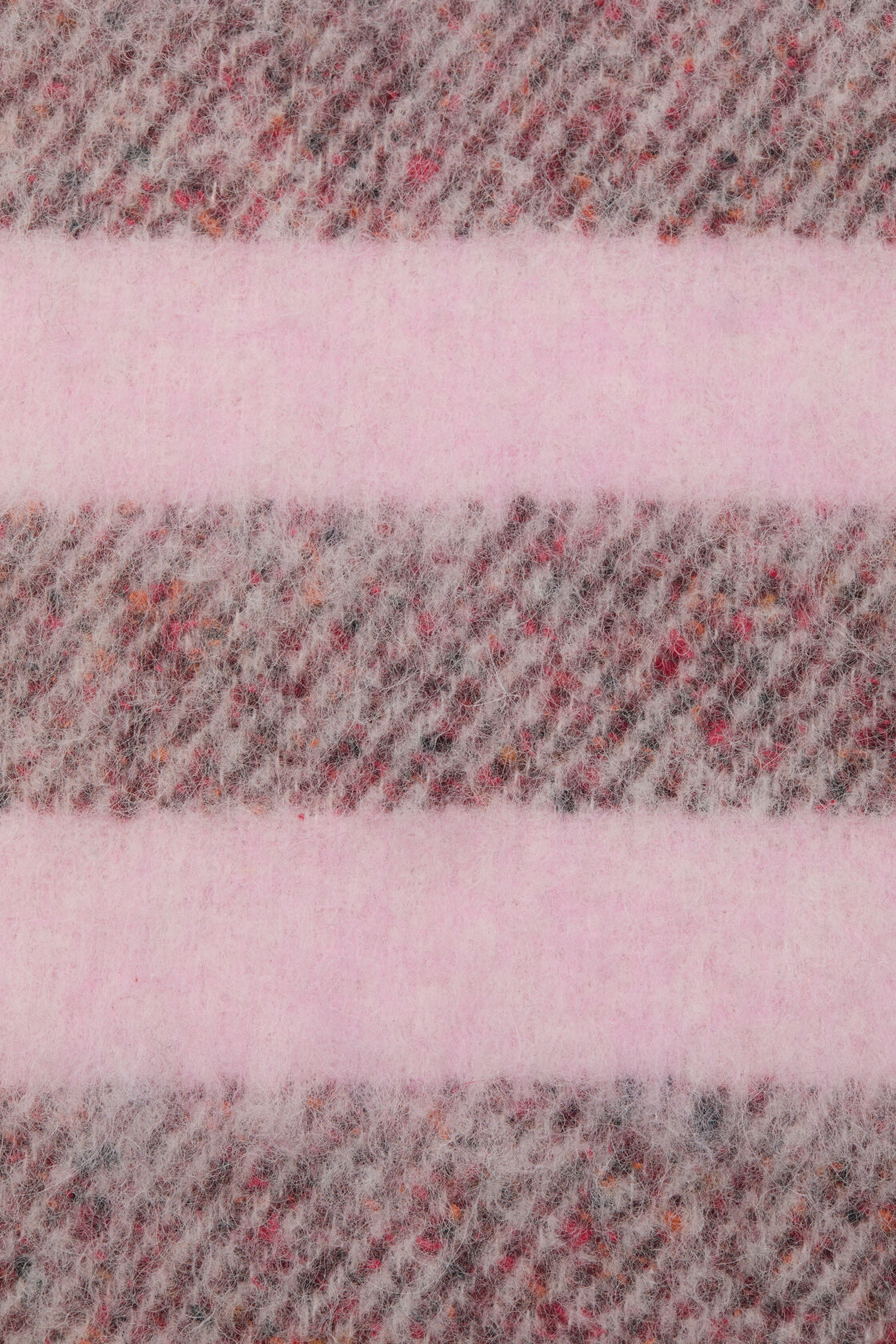 Fringed wool scarf - skinny, Pink/red, 2000x