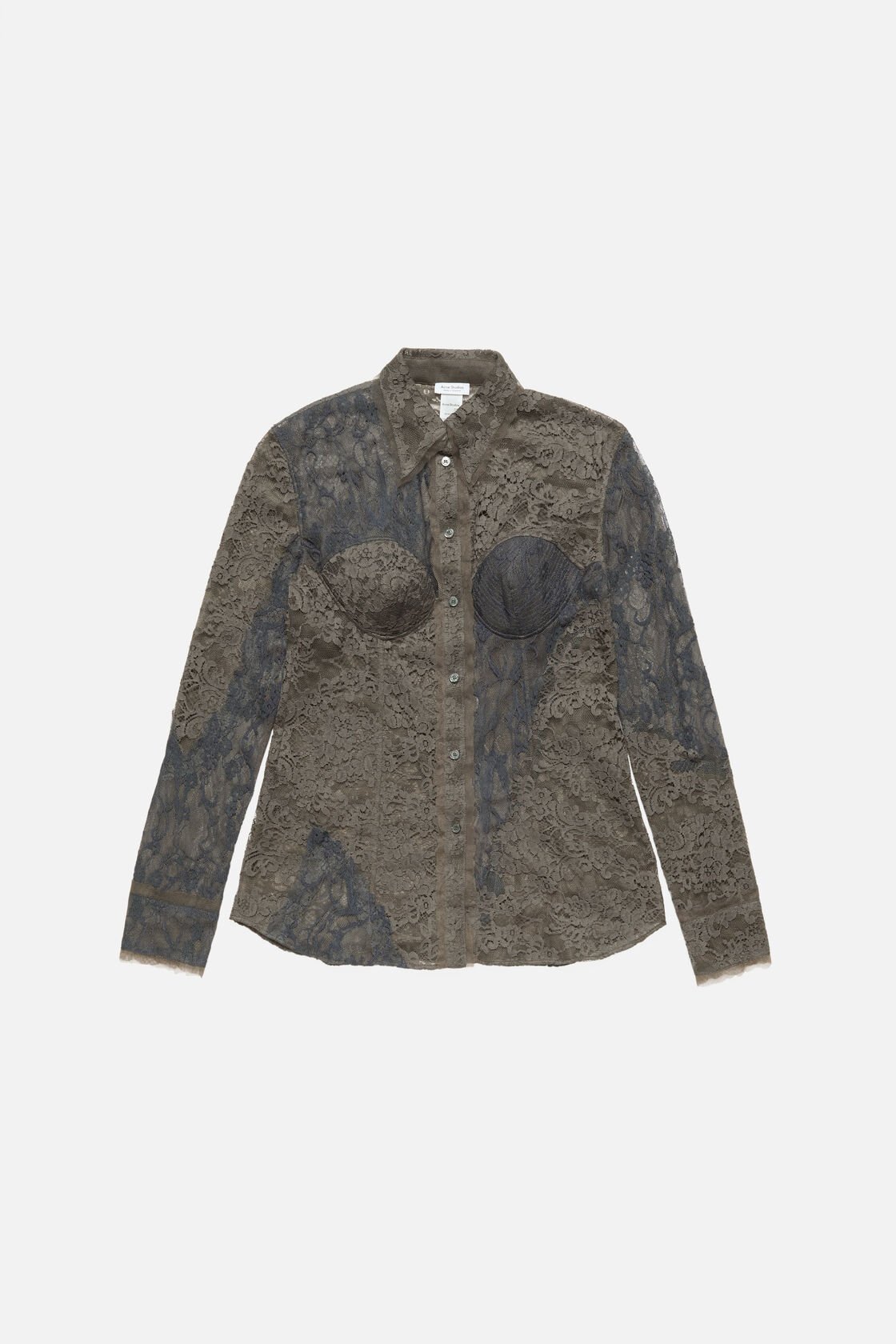 Lace corset blouse, Anthracite grey, 2000x