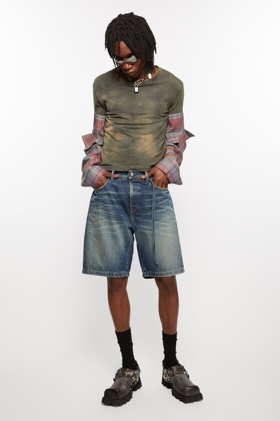 Acne Studios - Loose fit denim shorts - Mid Blue
