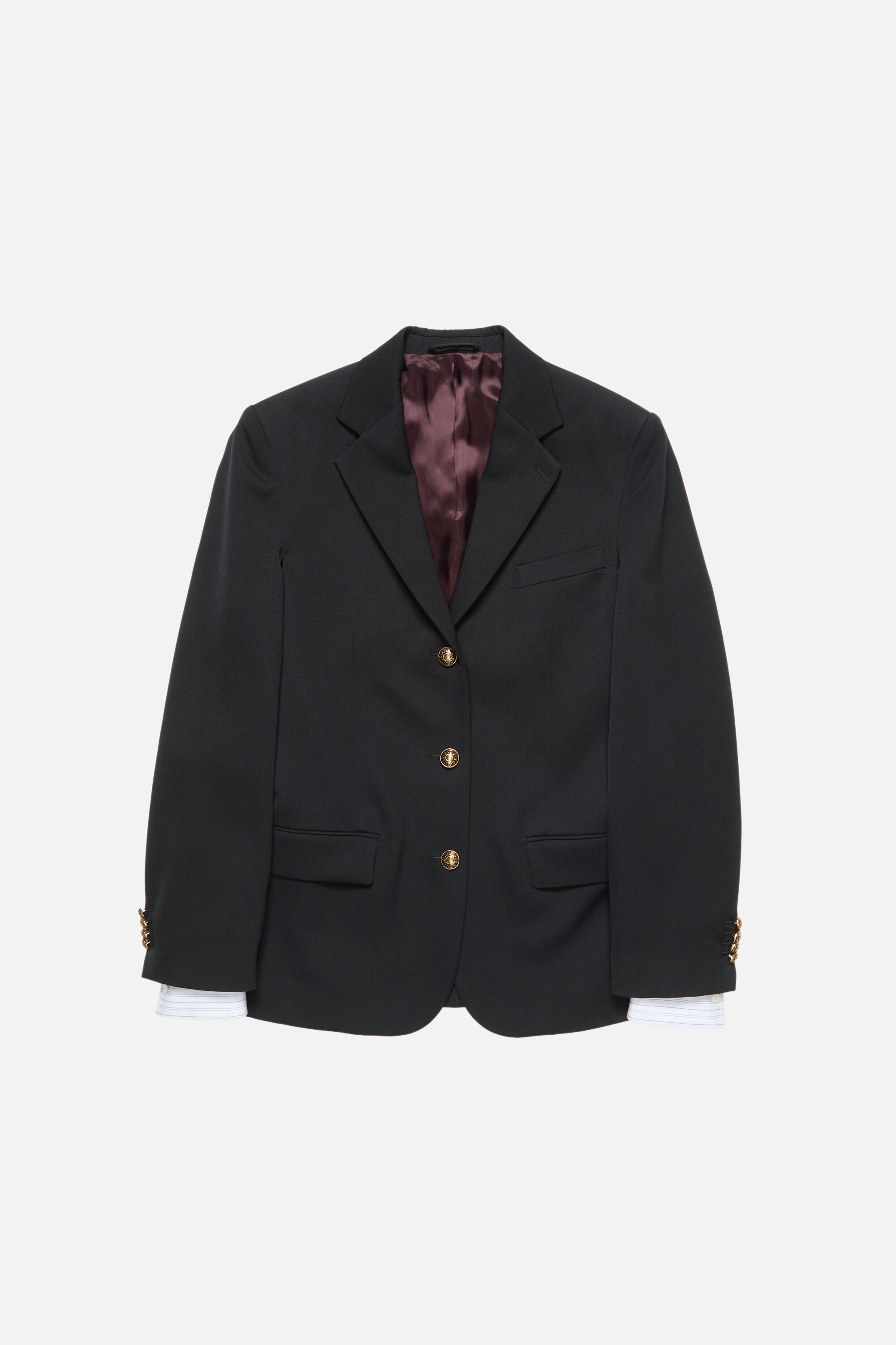Acne Studios - レイヤードウールスーツジャケット - ネイビーブルー