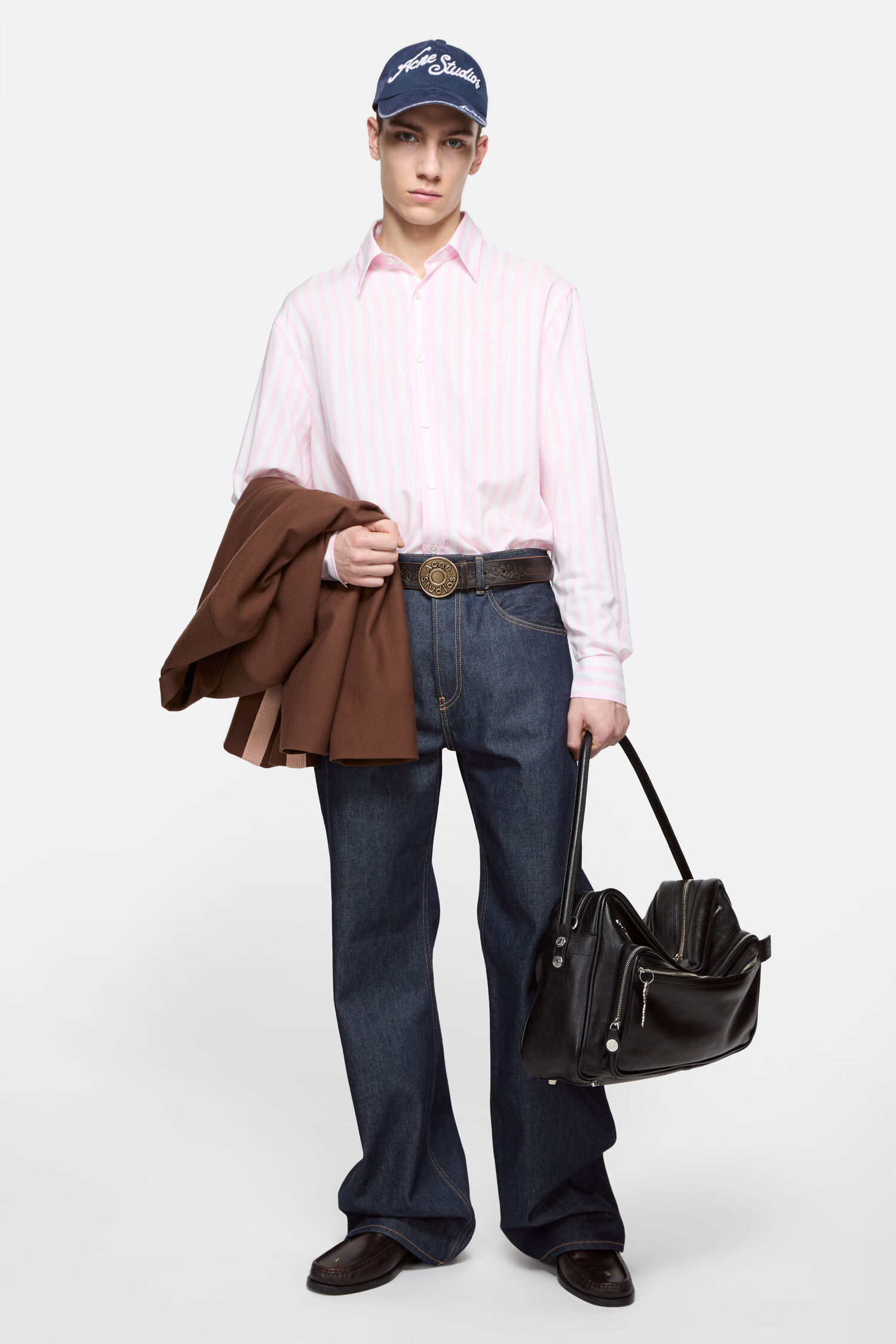 Clare Striped Button Up Shirt - Pink