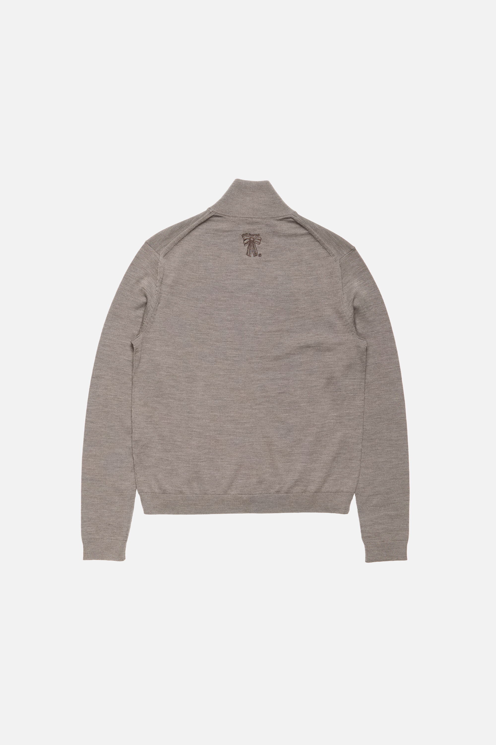 Acne Studios - Zip-up bow logo cardigan - Warm Grey Melange