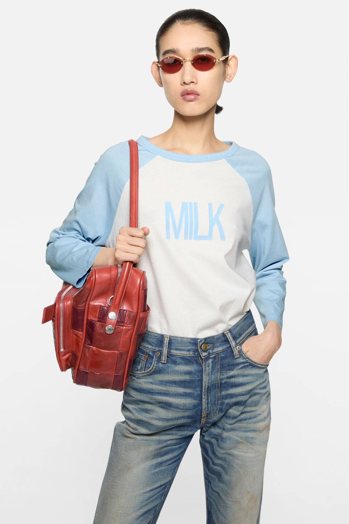 Milk graphic t-shirt, Pale blue/white, 2000x