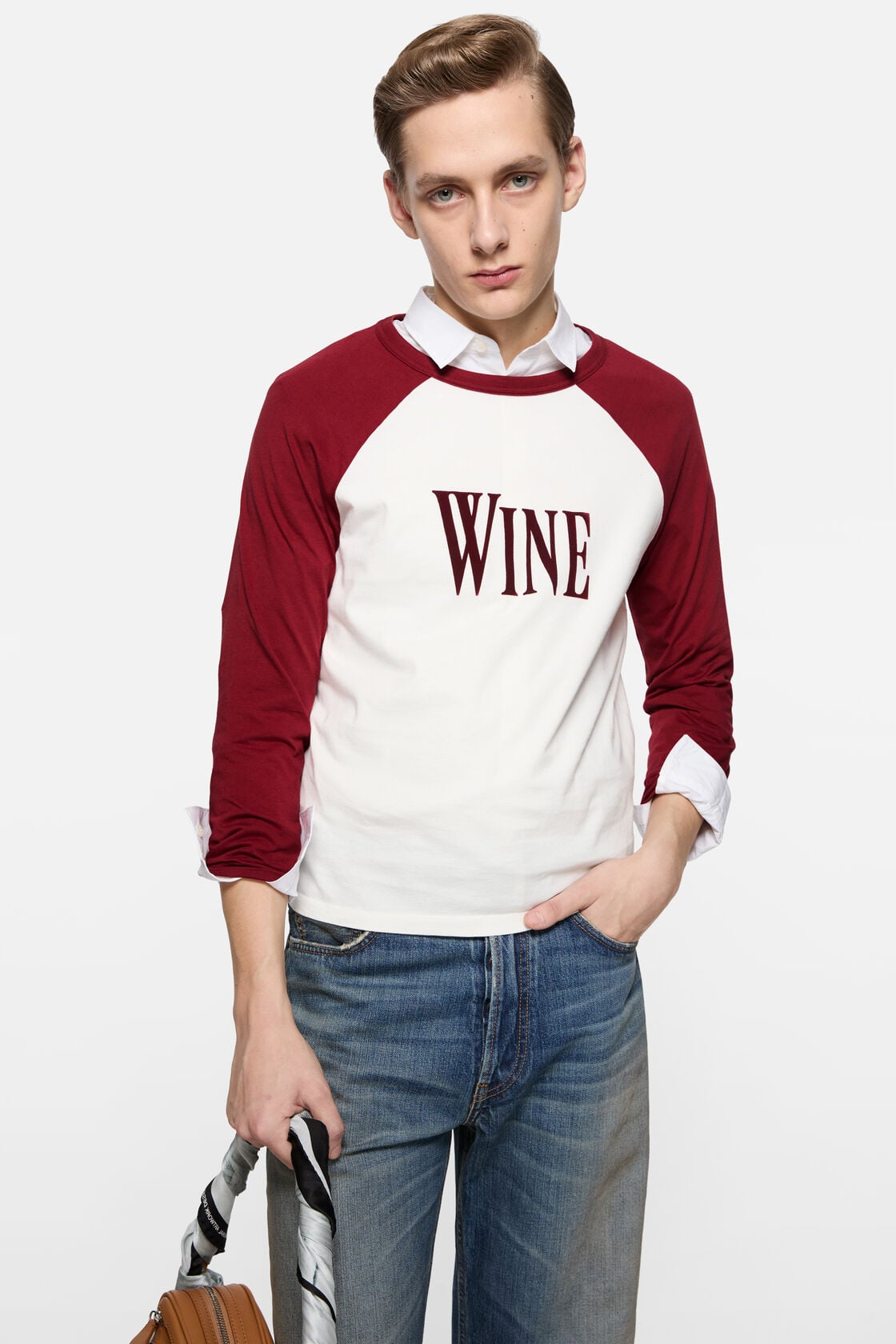 Wine graphic t-shirt, Burgundy/white, 2000x