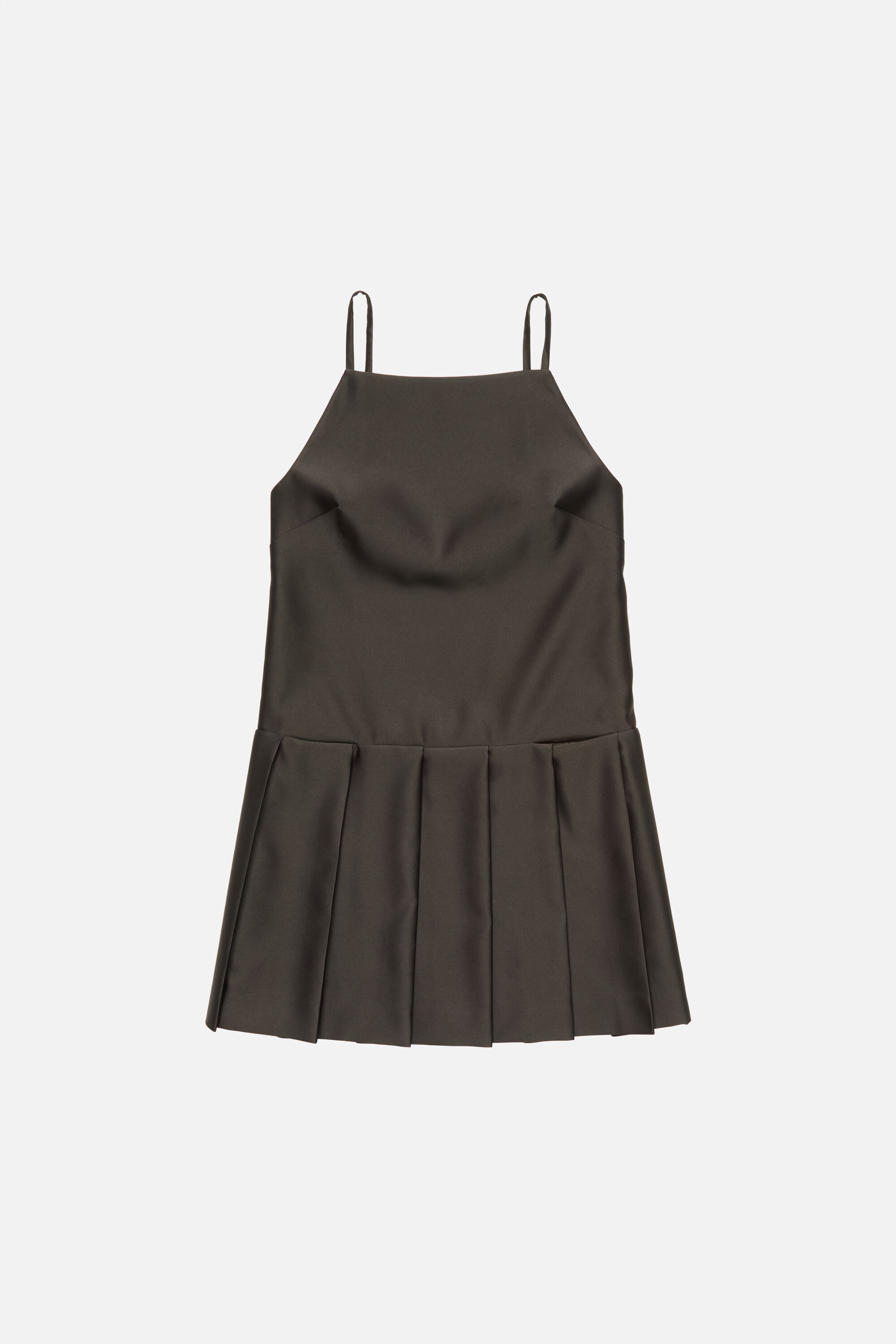 Acne Studios - Strap dress with pleated skirt - Dark chocolate brown