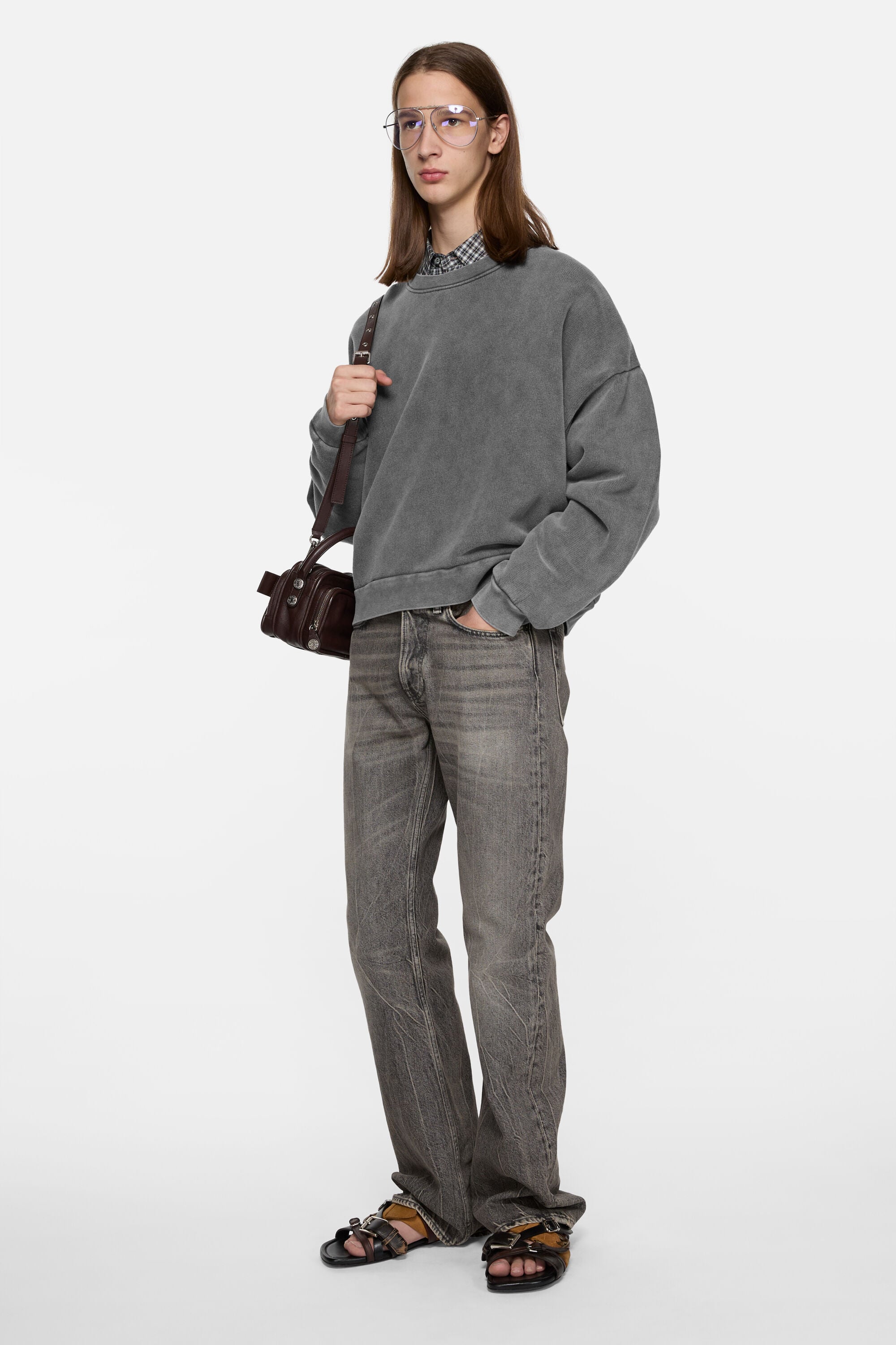 Acne Studios - ラバーロゴフリーススウェットシャツ - フェイデッド