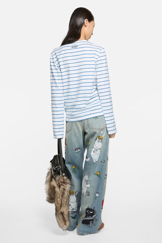 Long sleeve t-shirt - Acne Studios x Moomin, White/blue, 2000x