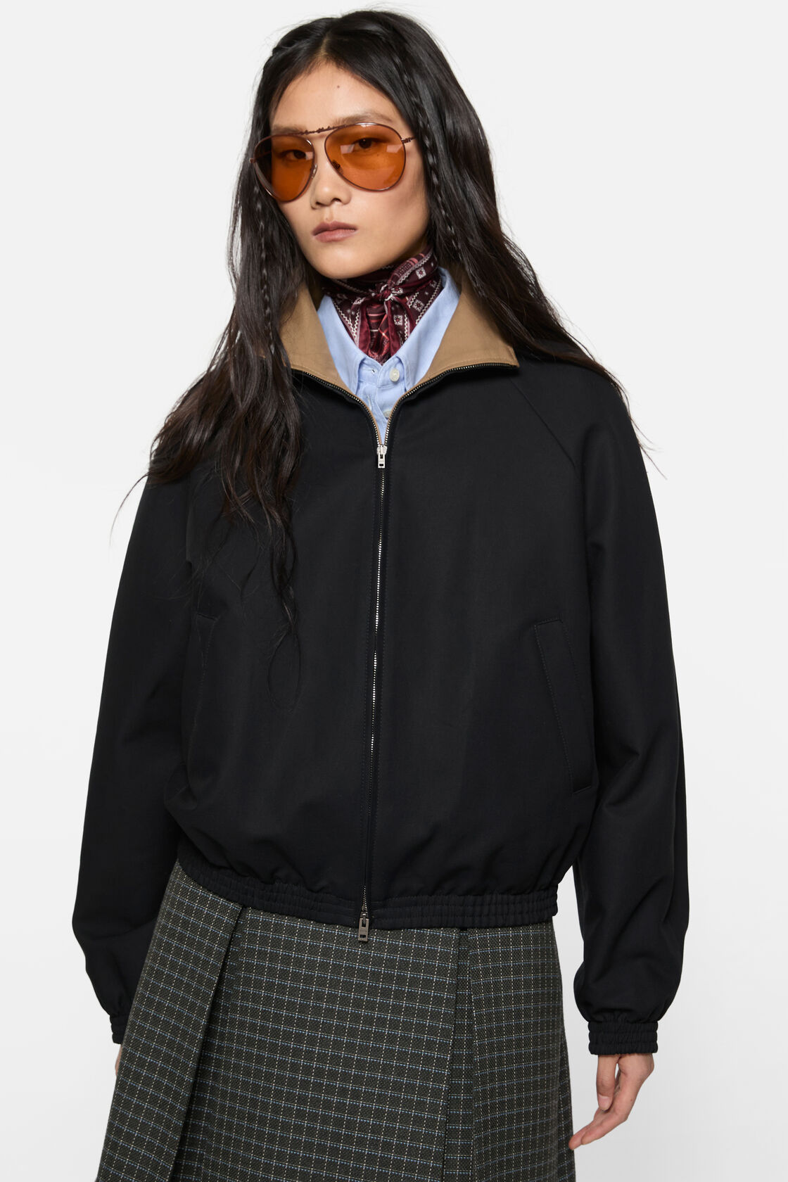 Satin logo jacket, Black, 2000x