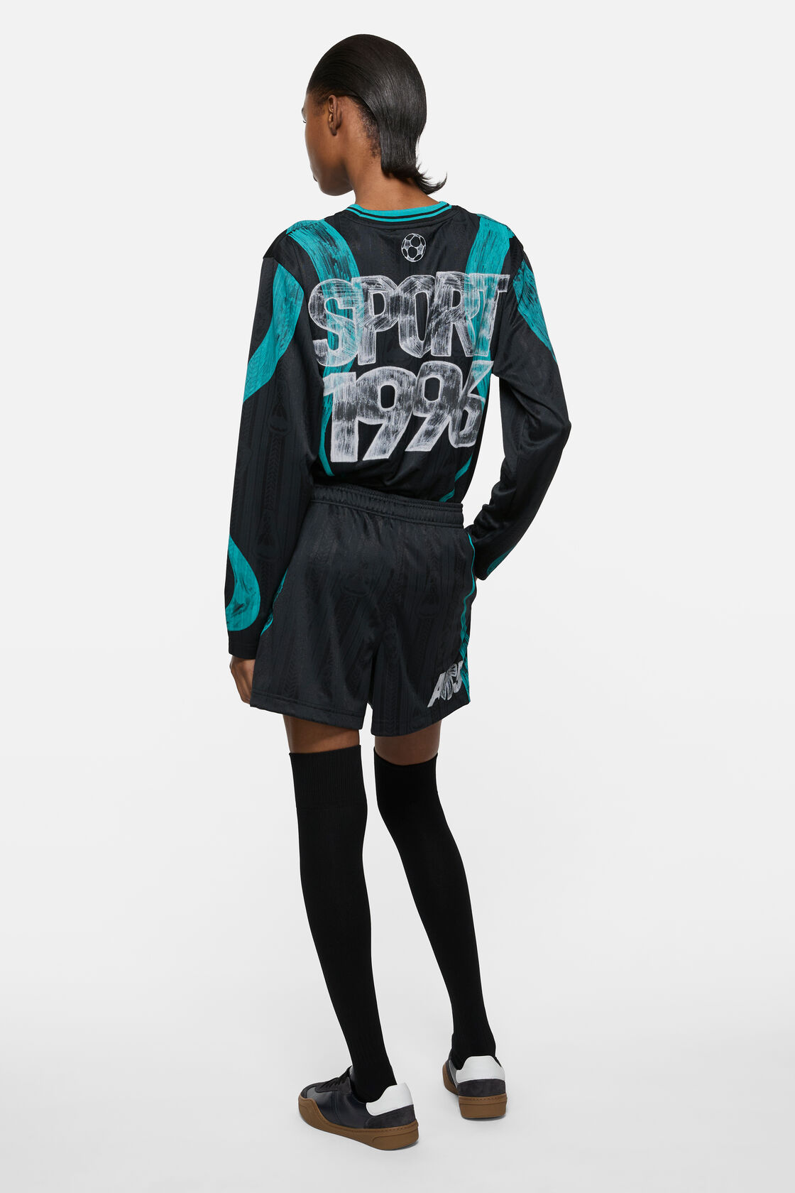 Casual graphic shorts, Black, 2000x