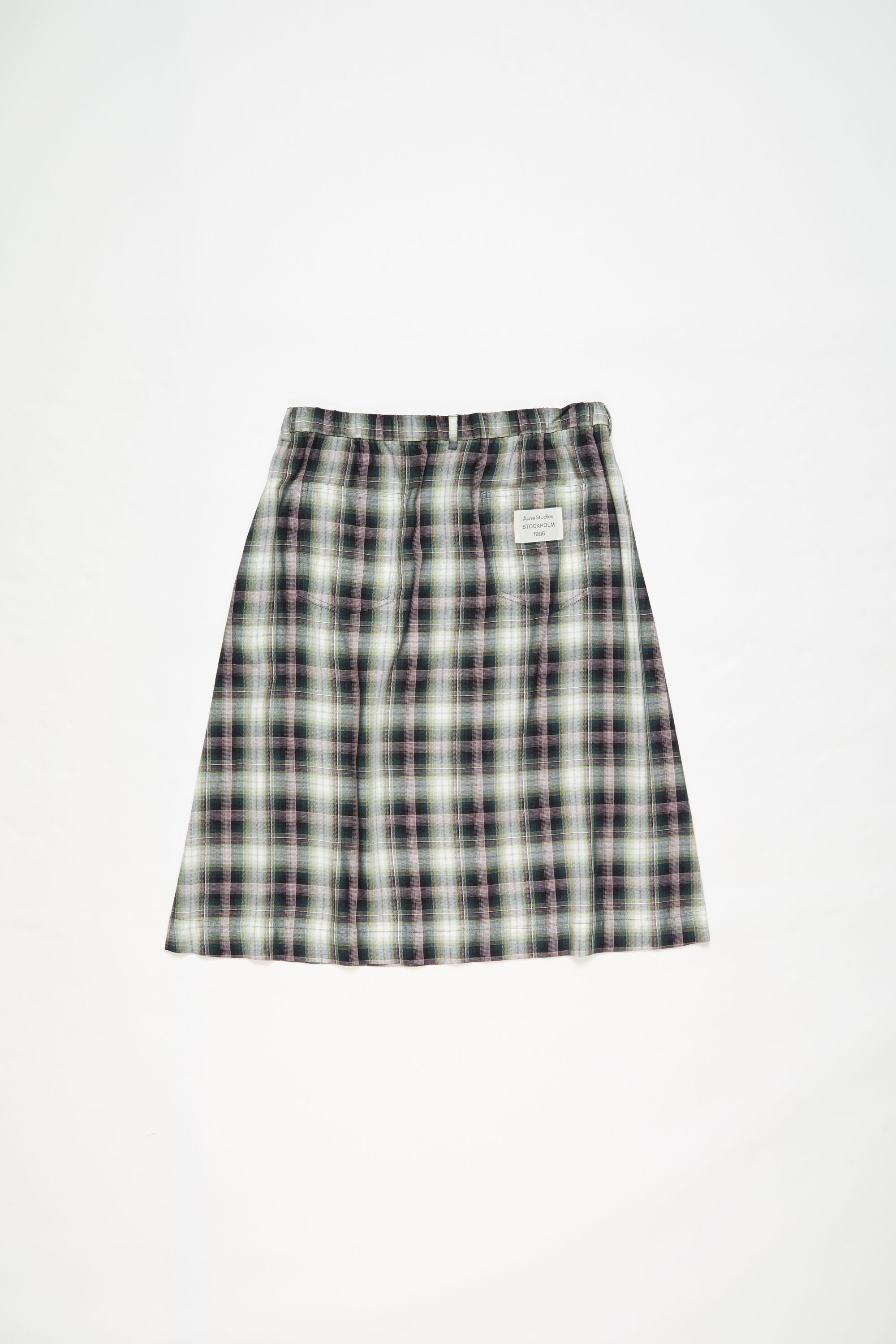 Acne Studios - Check midi skirt - Black/green