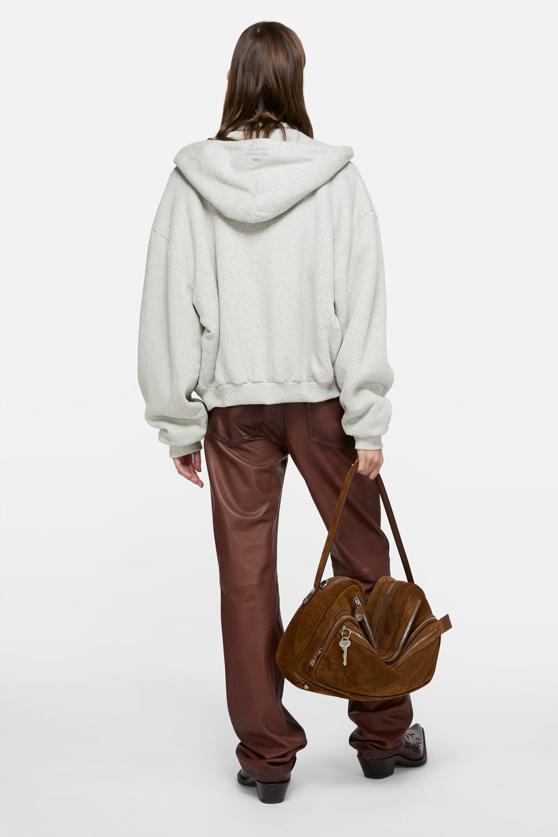 Hooded zip-up sweatshirt, Grey Melange, 2000x