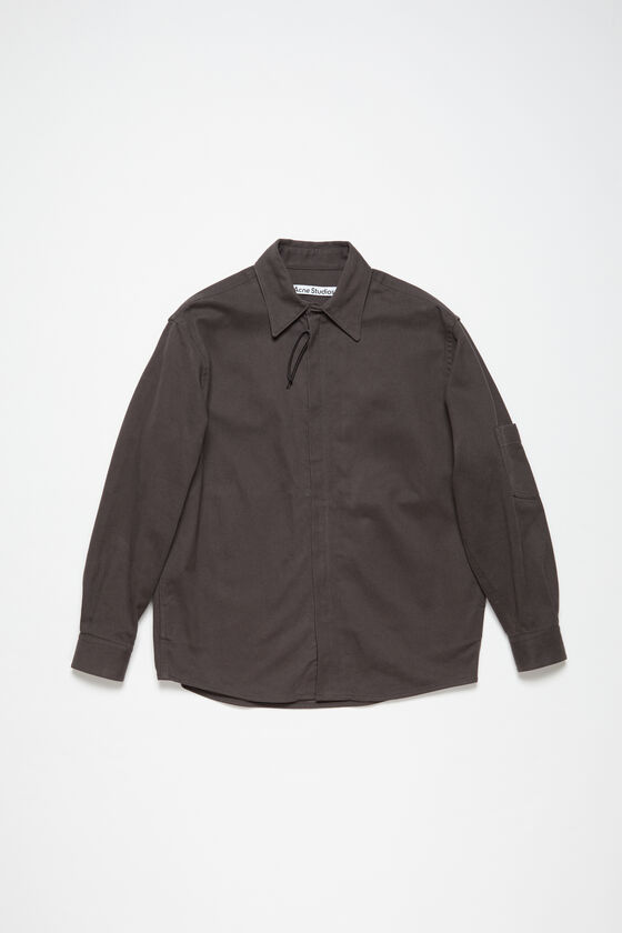 Acne Studios - Twill zipper overshirt jacket - Stone black