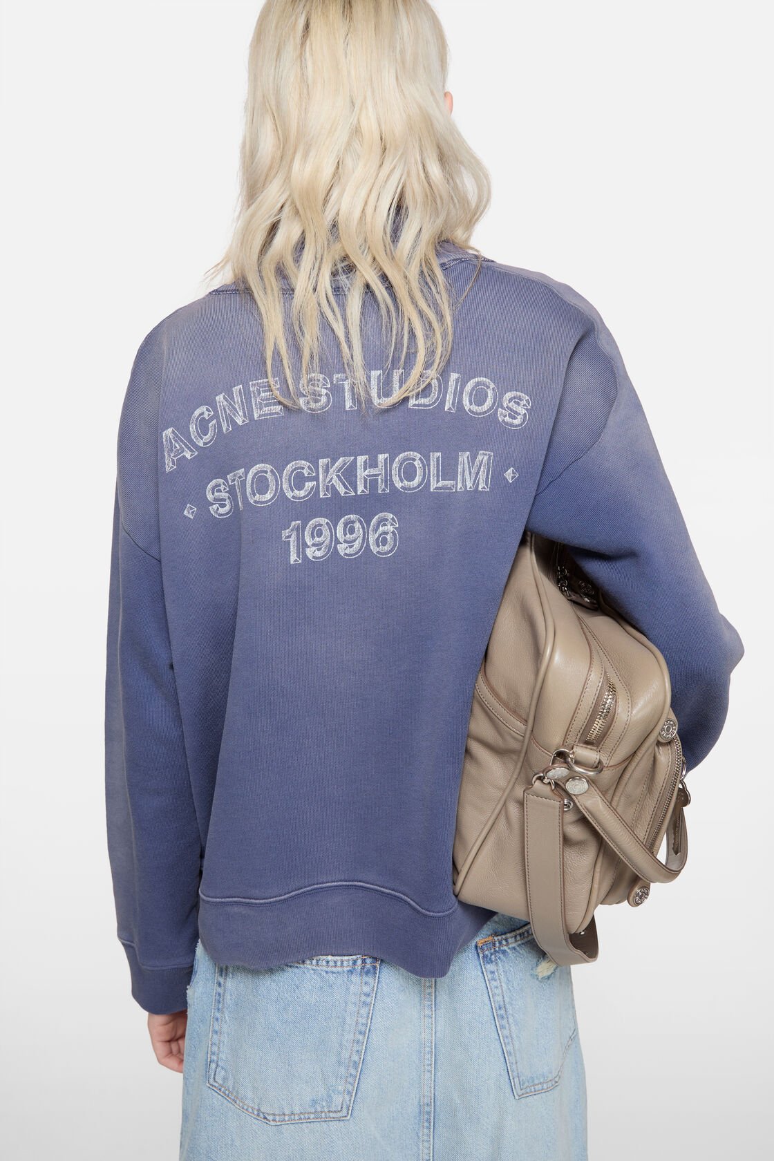 Washed logo sweatshirt, Navy, 2000x