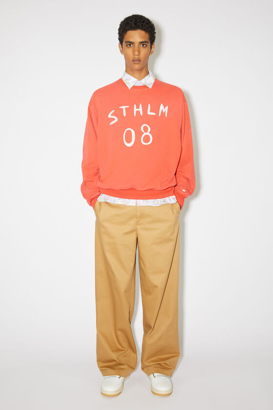Acne Studios - Patch print sweater - Relaxed fit - Chili orange