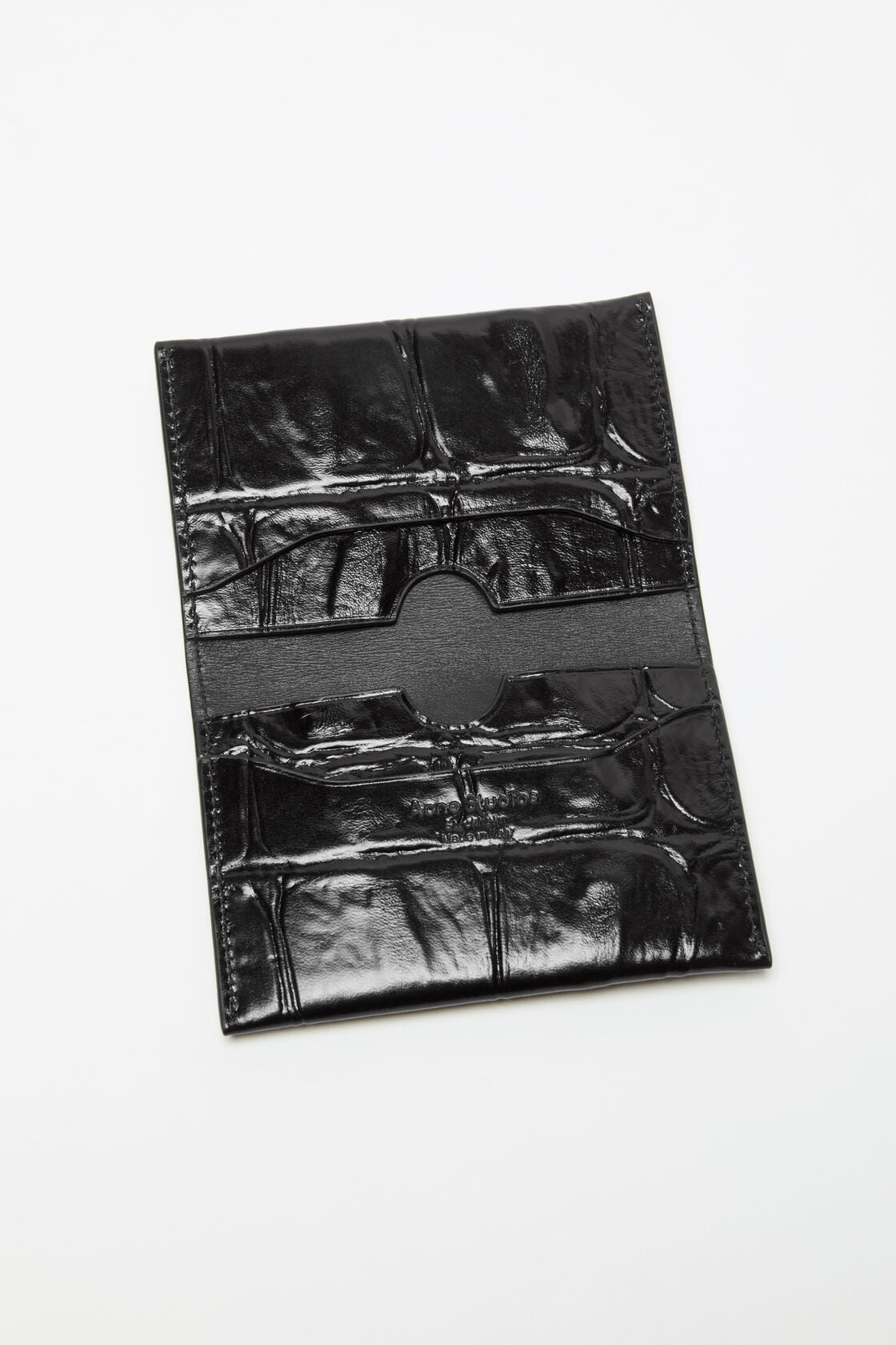 Folded leather wallet, Black, 2000x