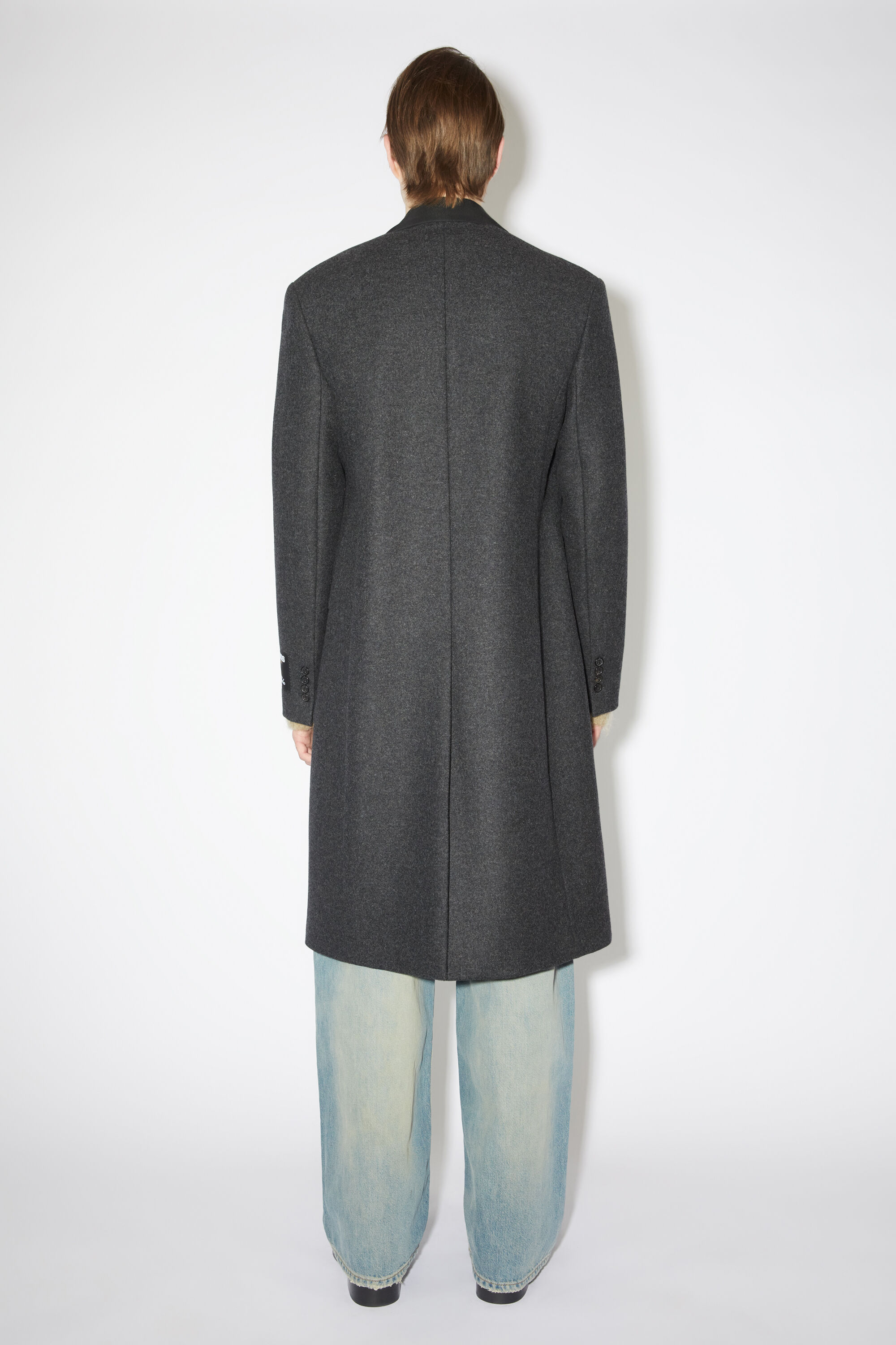 아크네 스튜디오 Acne Studios Single-breasted wool blend coat - Dark Grey Melange,Dark Grey melange