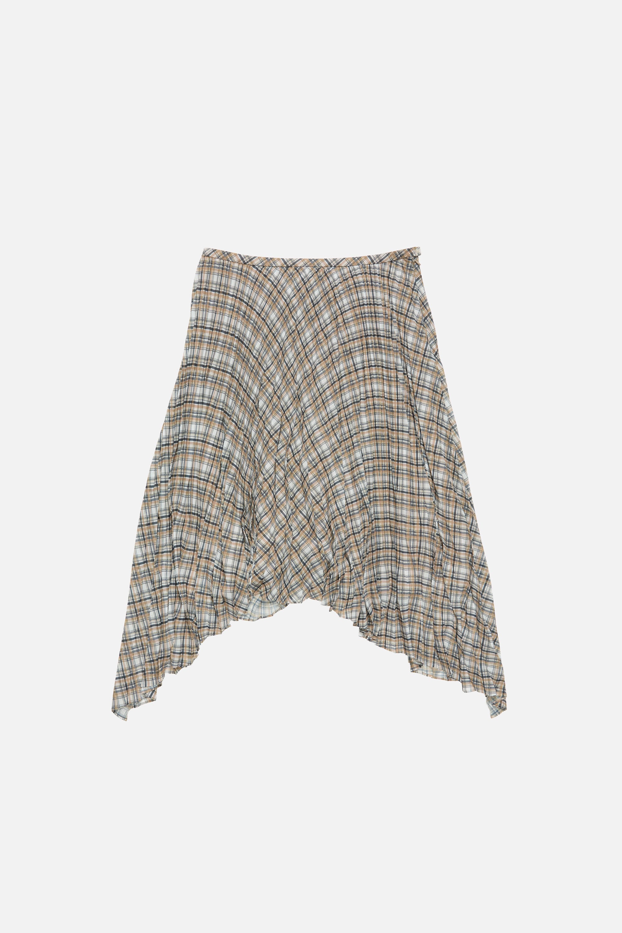 Acne Studios - プリーツチェックスカート - グレー