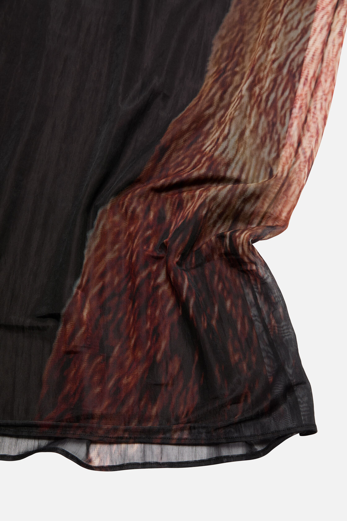 Sheer printed dress, Black/brown, 2000x