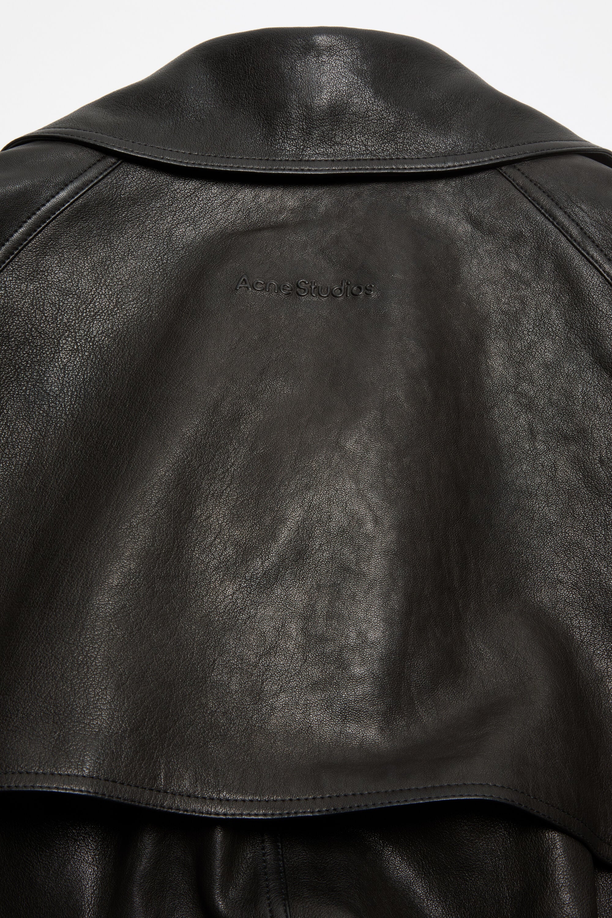 Acne Studios - レザートレンチコート - ブラック