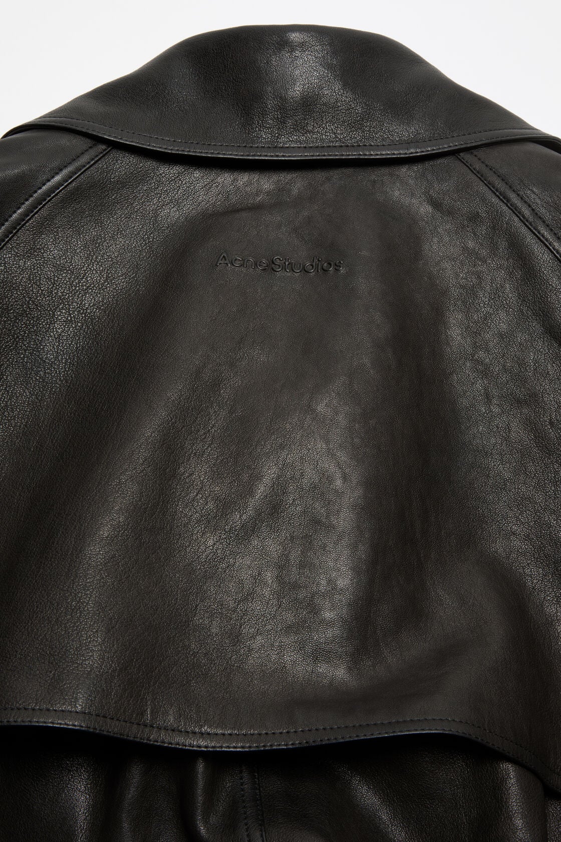 Leather trench coat, Black, 2000x