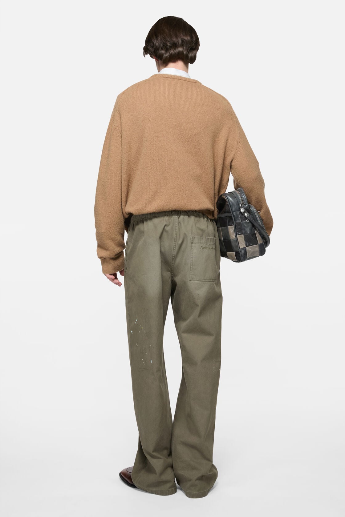 Washed cotton trousers, Dusty green, 2000x