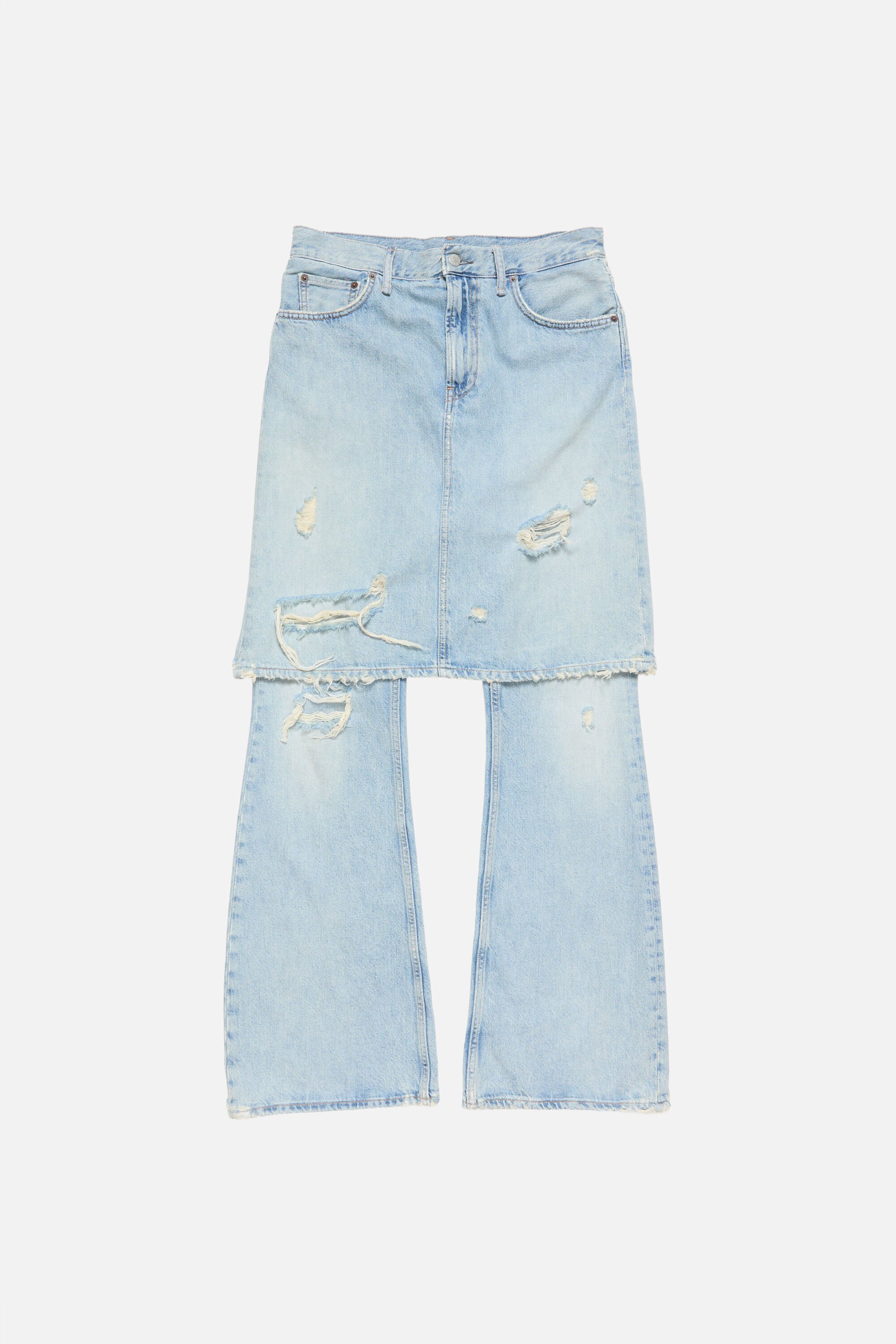 Acne Studios - Layered denim trousers - Light blue