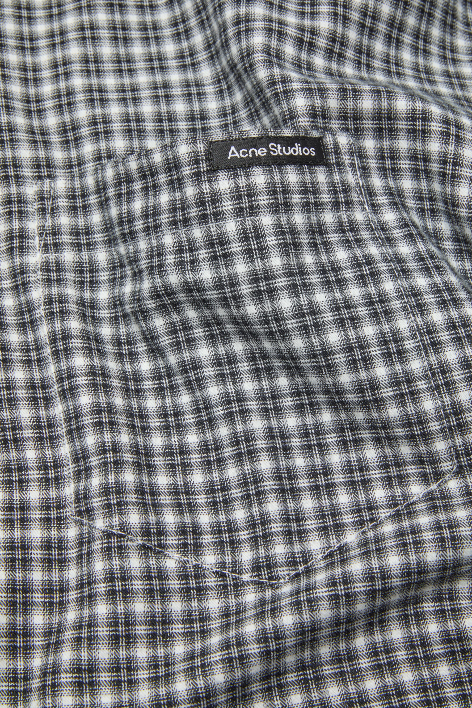 Acne Studios - フランネルボタンアップシャツ - ブラック/ホワイト
