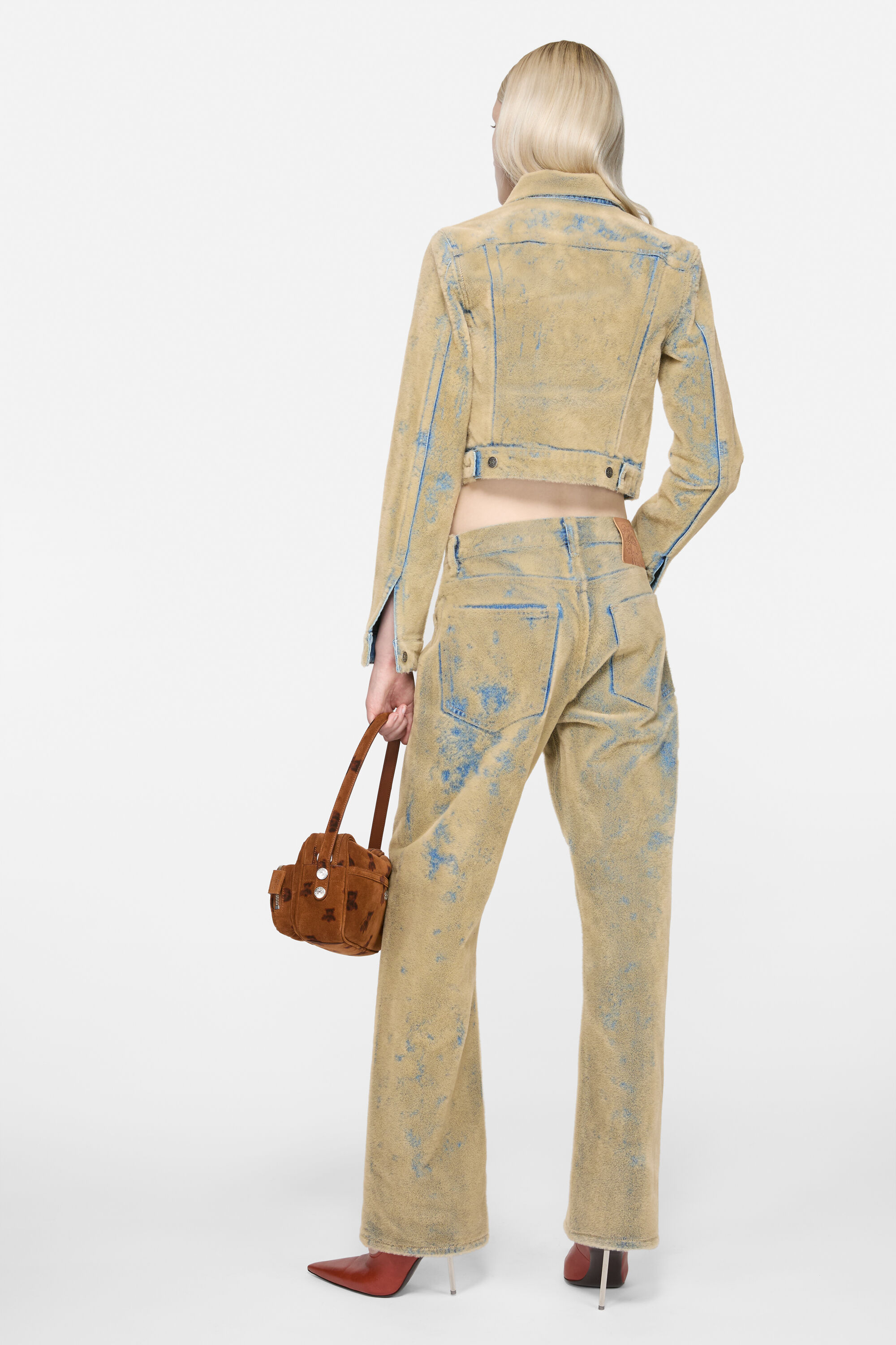 Acne Studios - フロック加工デニムトラウザーズ - ルーズフィット