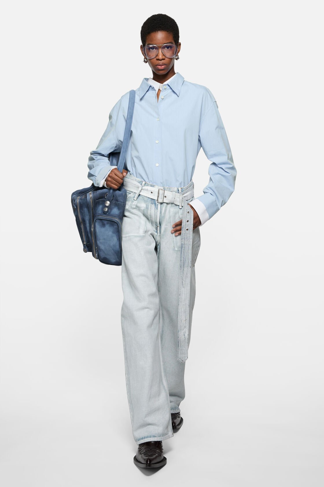 Layered button-up, Light blue/white, 2000x