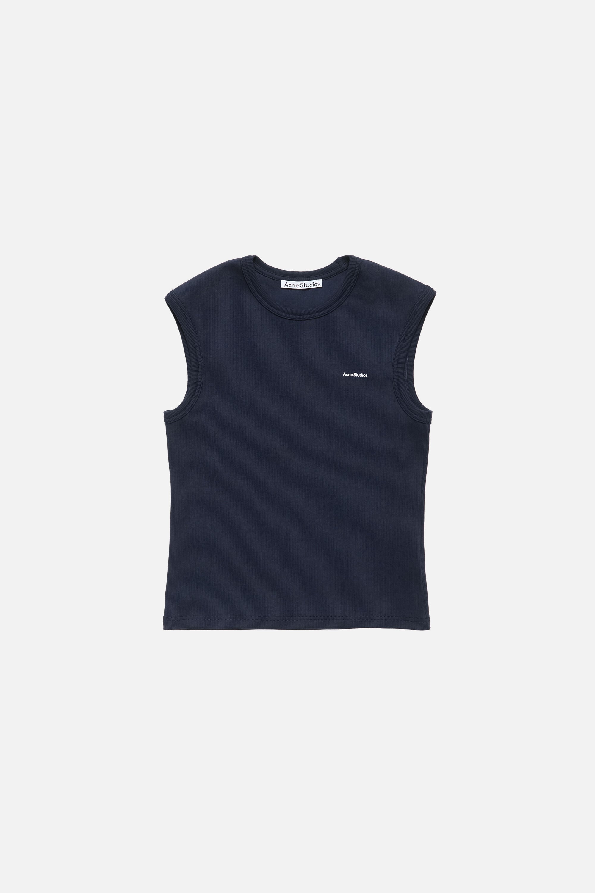 Acne Studios ダメージ 重ね着風 長袖 T シャツ ネイビー Acne Studios - ロゴマッスルTシャツ - ネイビー