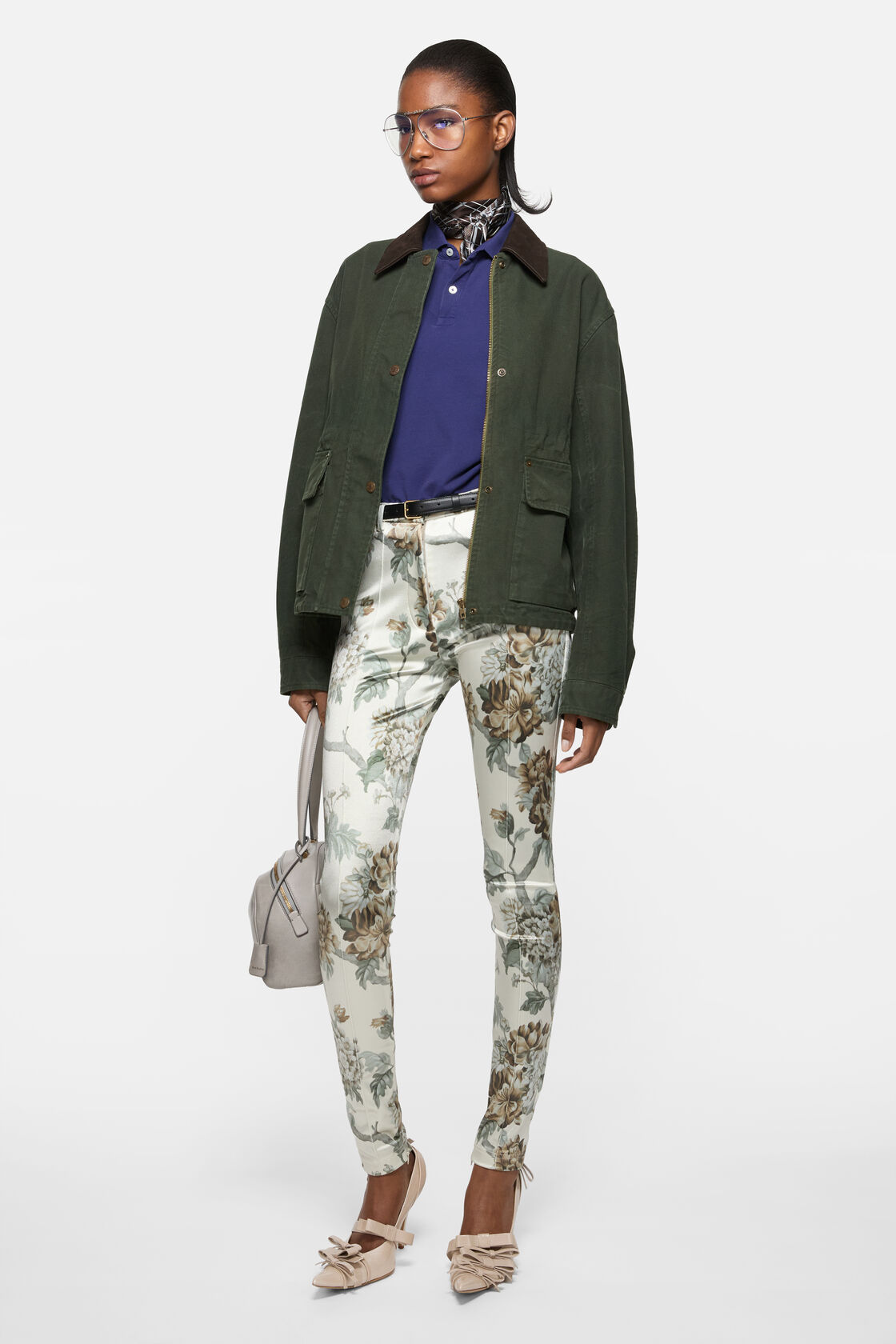 Washed canvas blouson jacket, Dark green, 2000x
