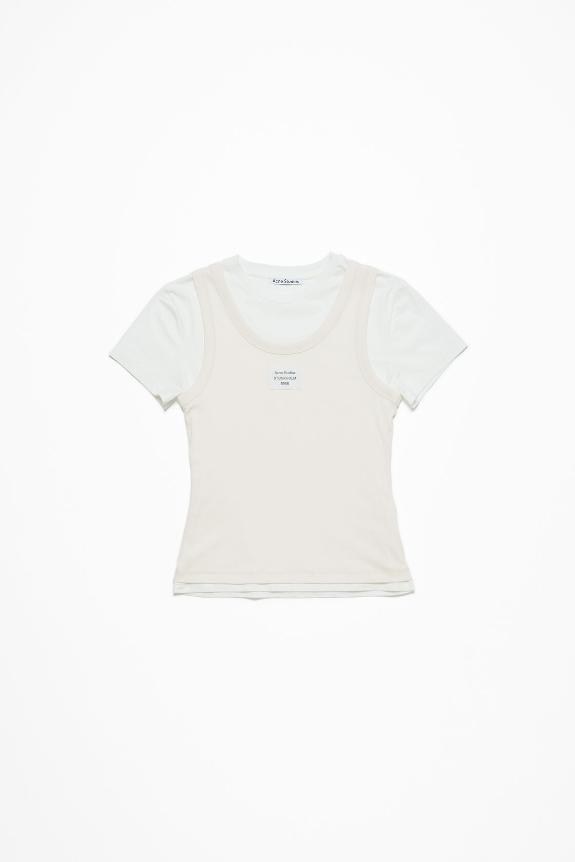 Layered t-shirt, Off white, 2000x