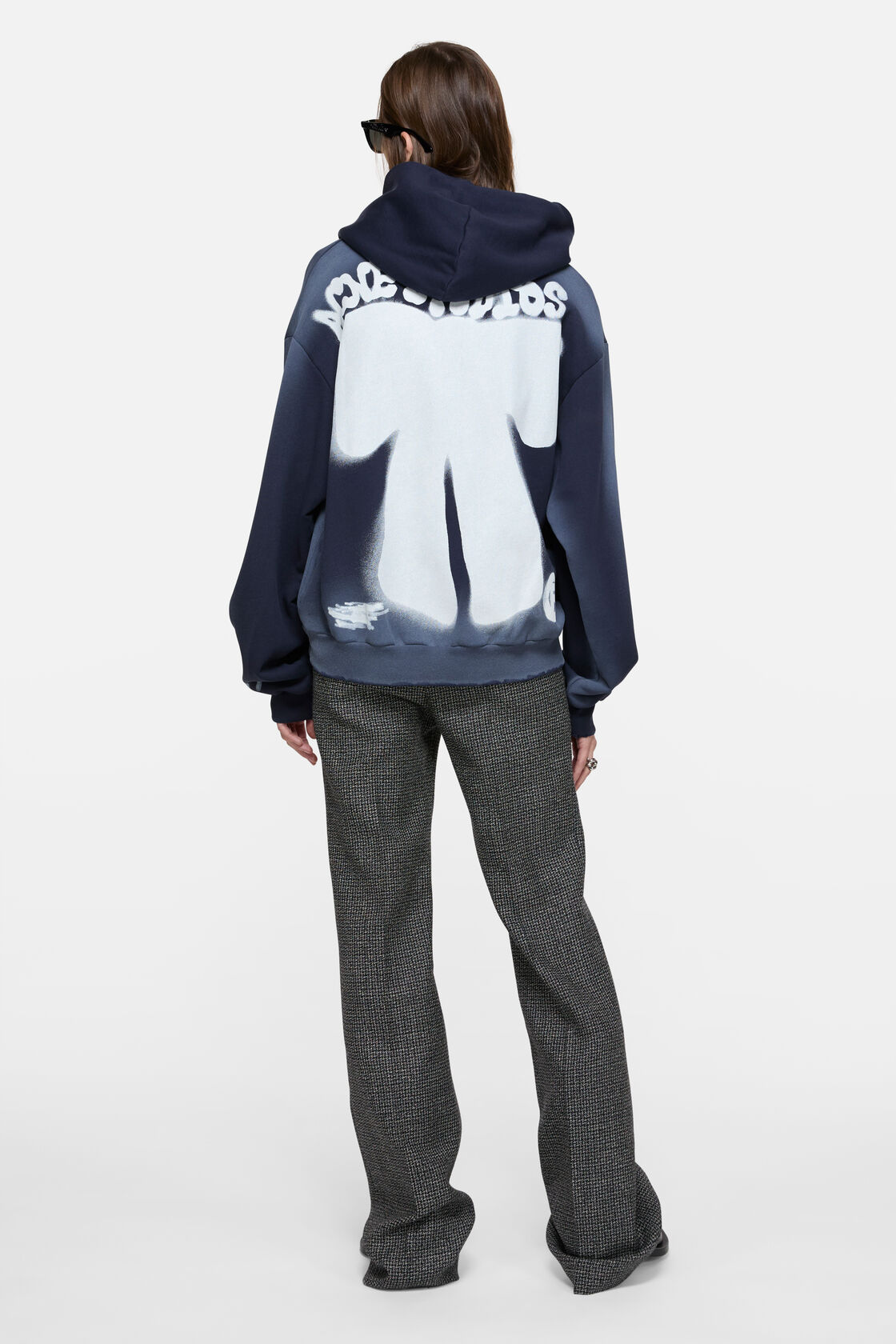 Hooded logo sweater, Navy blue, 2000x